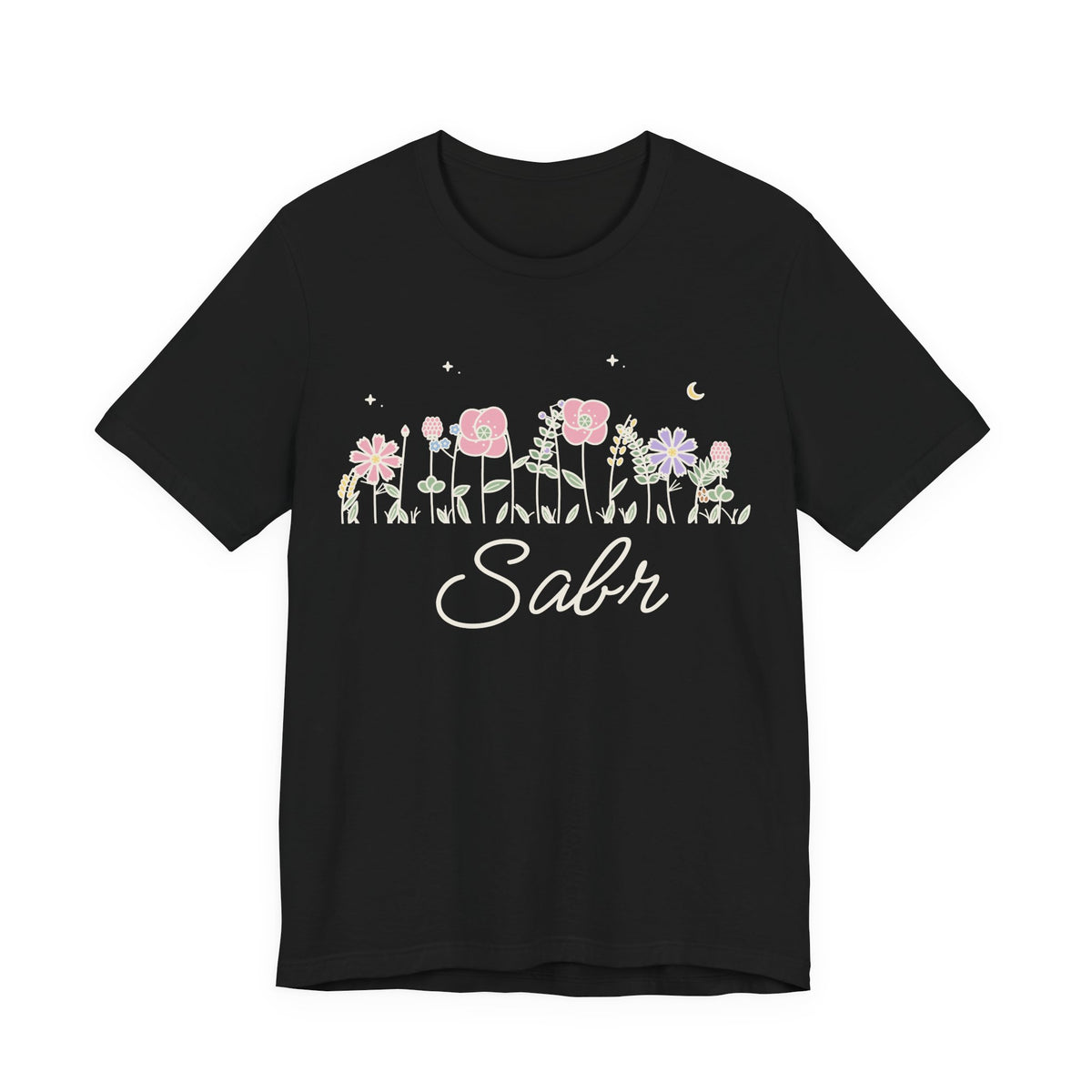 Sabr Meadow Flowers Islamic Unisex T-Shirt in Black – AdabStars