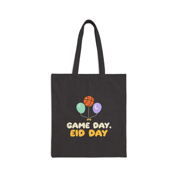 Game Day, Eid Day Canvas Tote Bag in Black, one-sided print – AdabStars