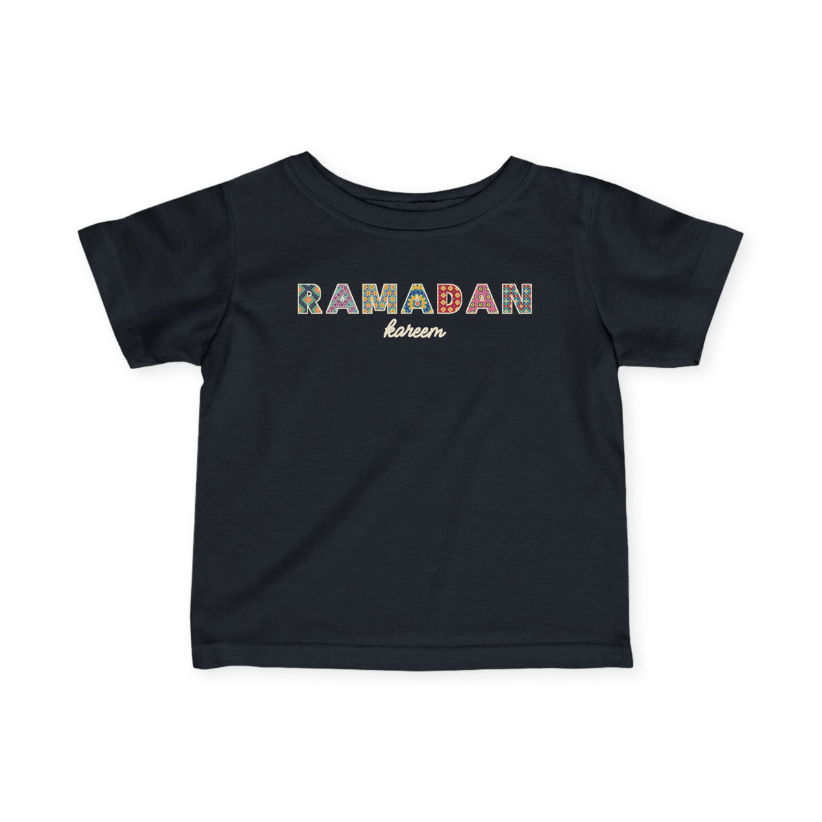 Ramadan Kareem Patterned Letters Baby T-Shirt in Black – AdabStars