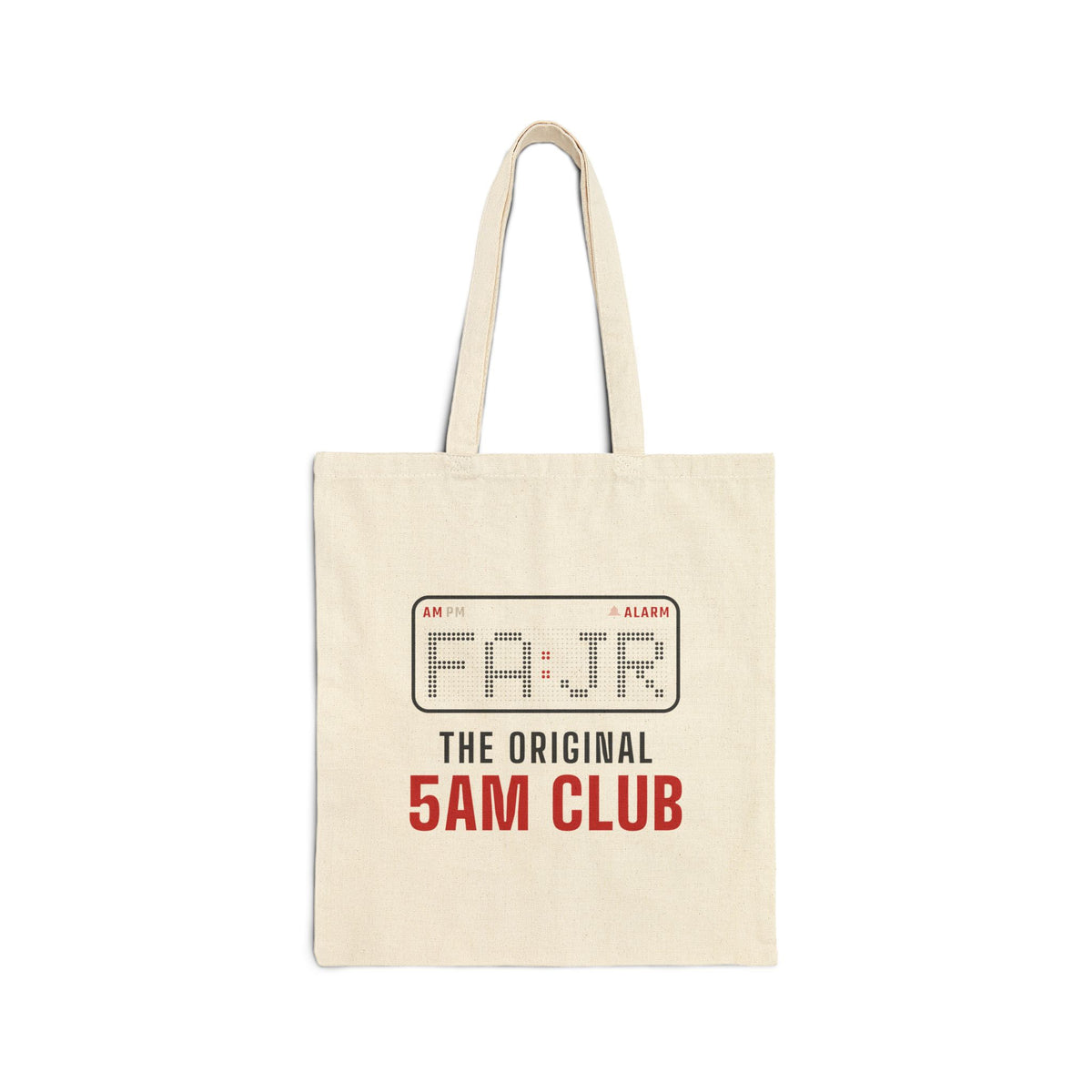 Fajr: The Original 5AM Club Islamic Canvas Tote Bag in Natural, one-sided print – AdabStars