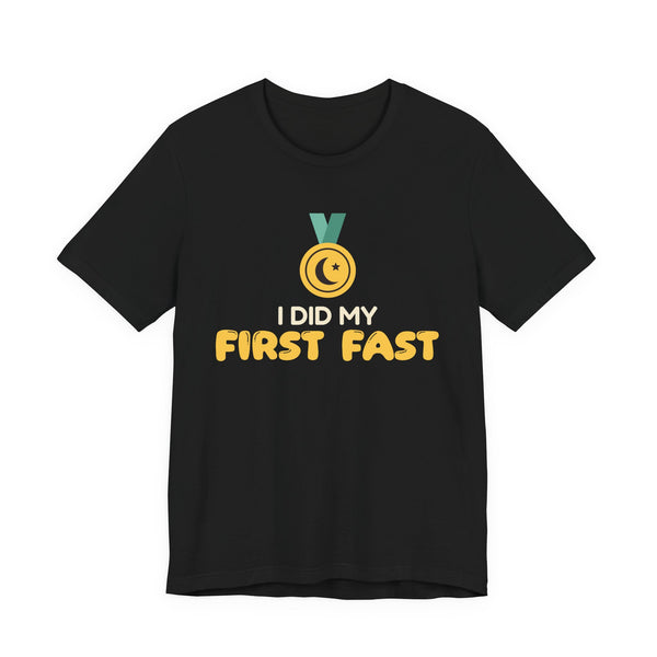 I Did My First Fast Ramadan Shirt | Ramadan Kids Milestone Medal Proud | AdabStars Islamic Kids Apparel