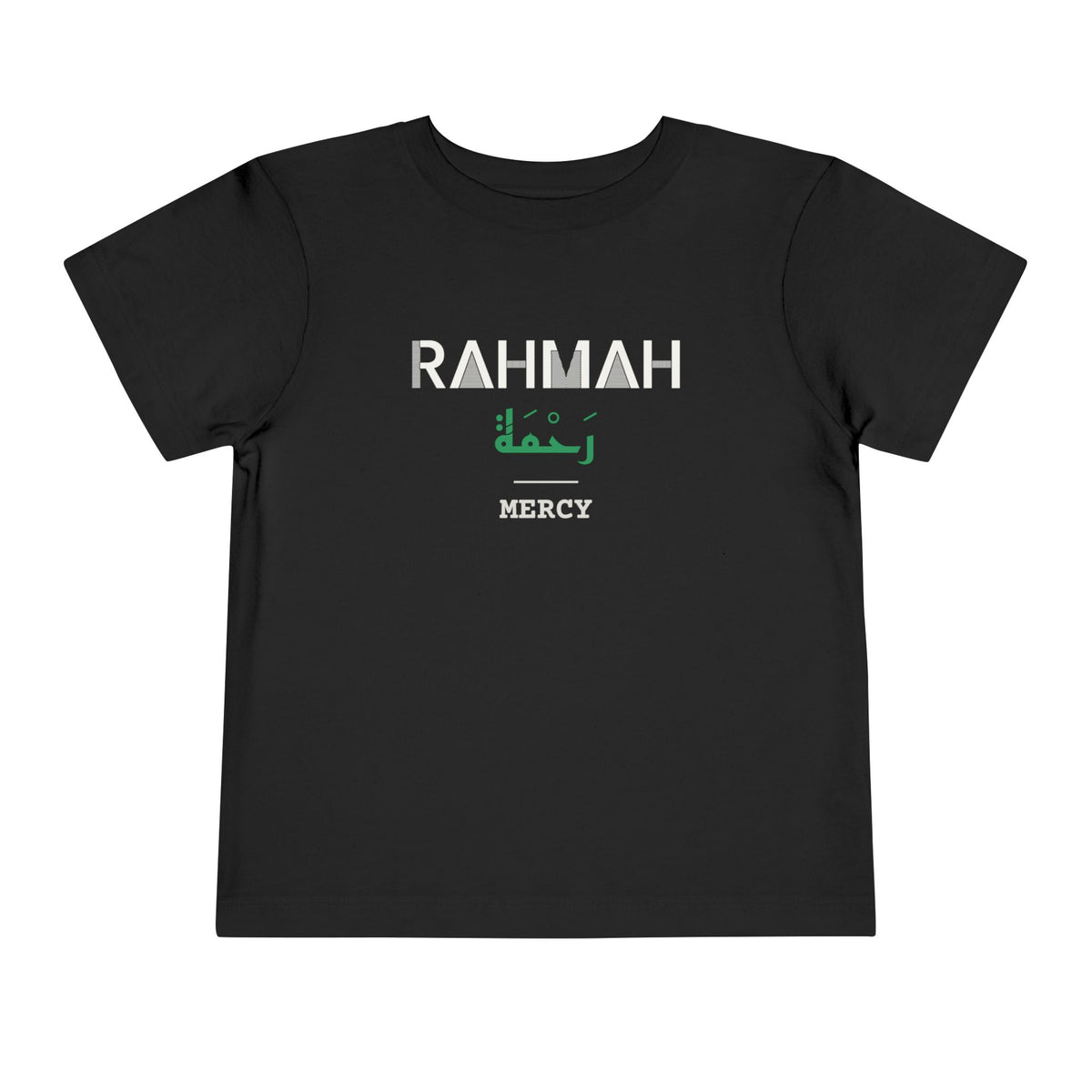 Rahmah Dual Language with English Meaning Islamic Toddler T-Shirt in Black – AdabStars
