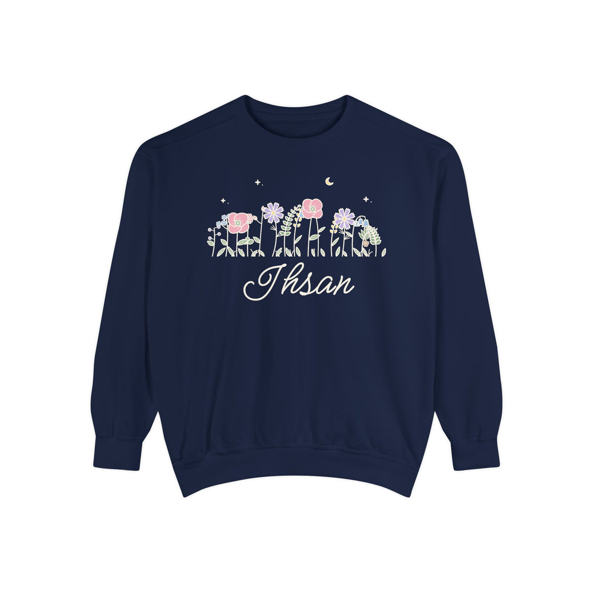 Ihsan Meadow Flowers Premium Sweatshirt in True Navy – AdabStars