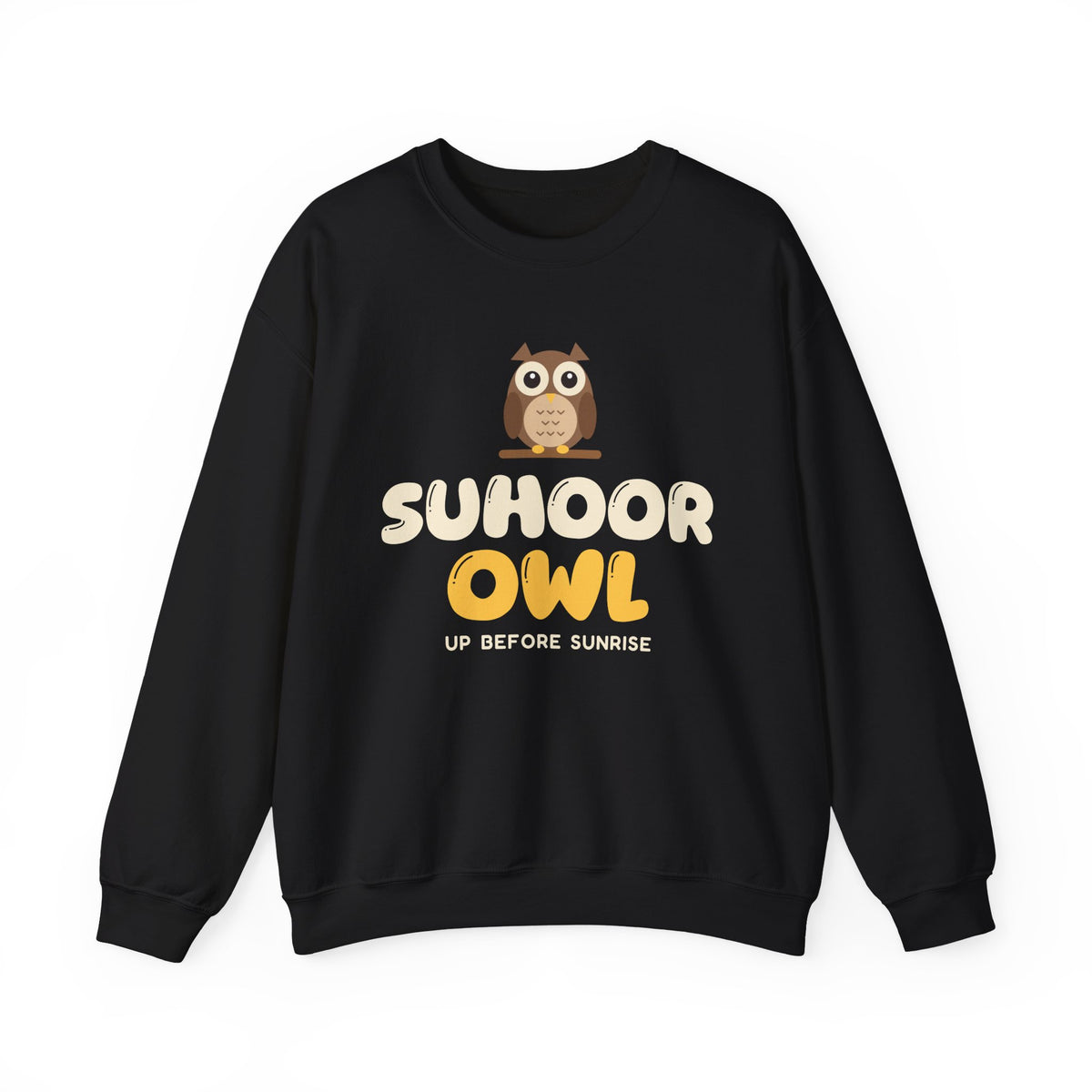 Suhoor Owl Ramadan Crewneck Sweatshirt in Black – AdabStars