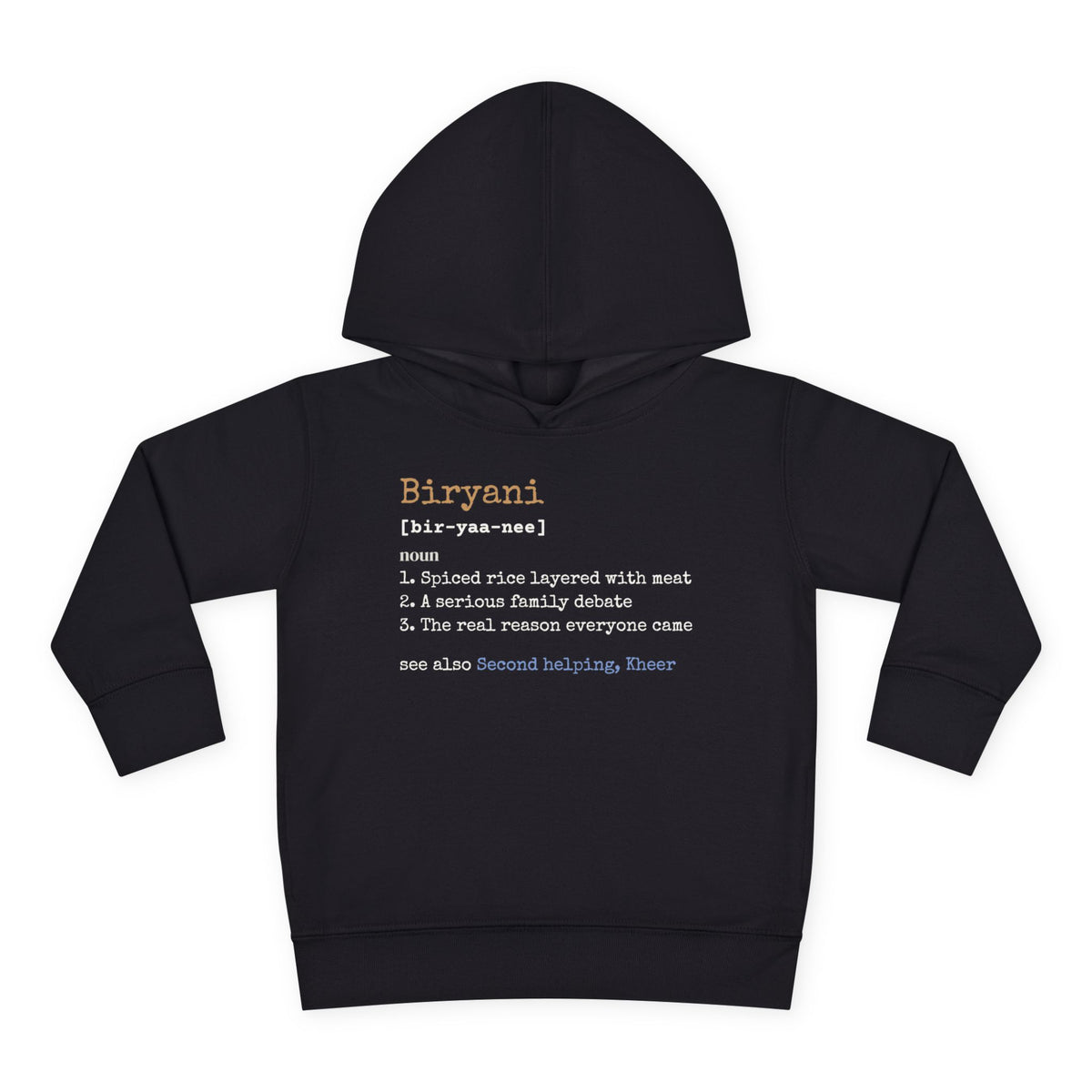 Biryani Definition Islamic Toddler Hoodie in Black – AdabStars