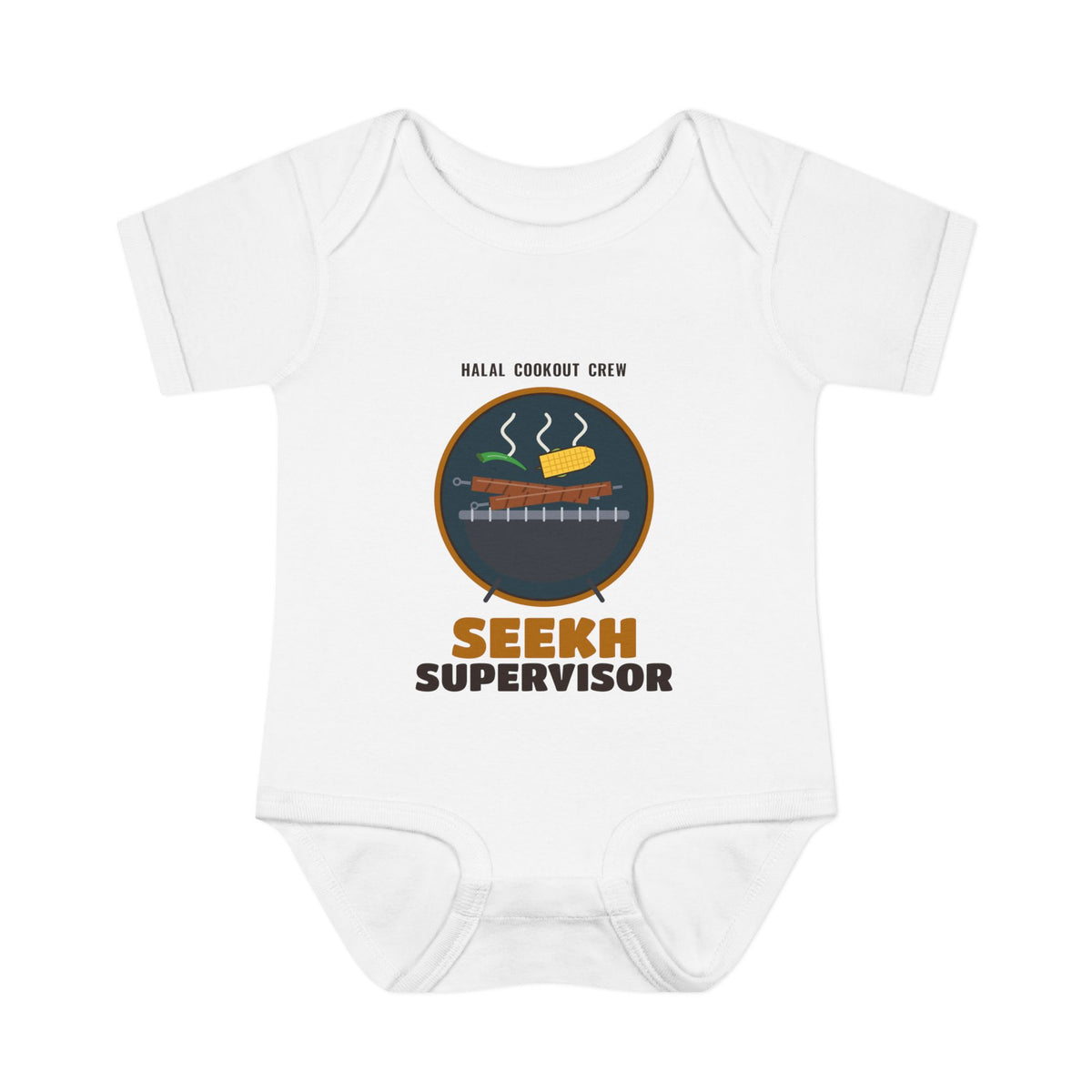 Seekh Supervisor Halal Cookout Baby Bodysuit in White – AdabStars