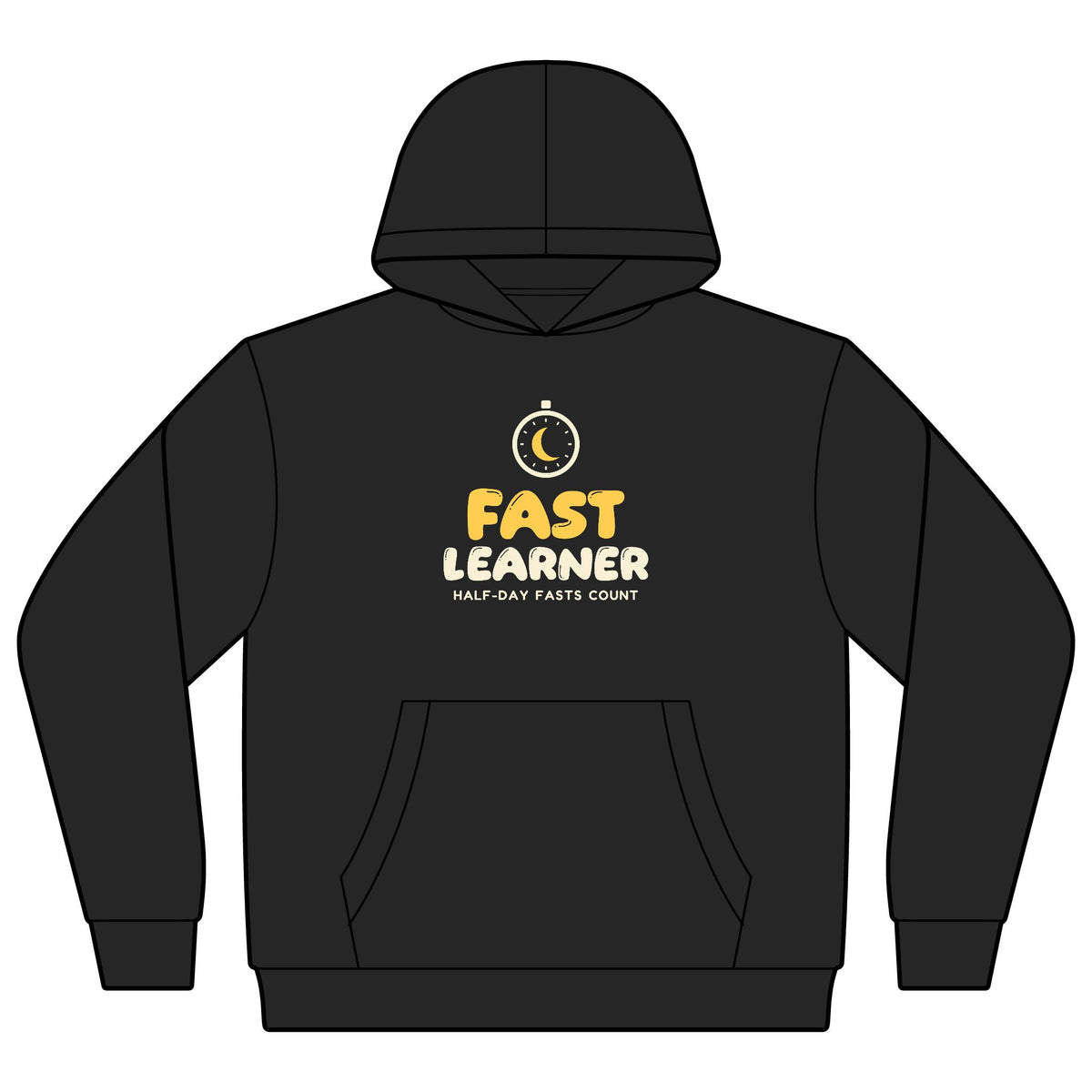 Fast Learner Ramadan Kids Hoodie | Ramadan Kids First Fasting Pun Stopwatch | AdabStars Islamic Kids Apparel