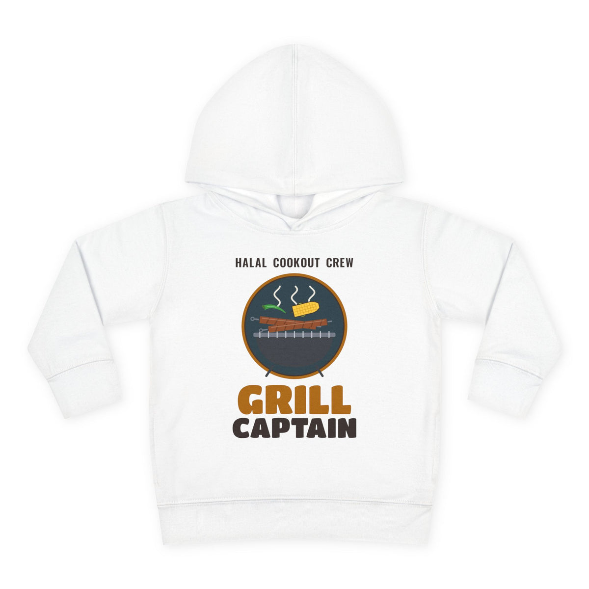 Grill Captain Halal Cookout Islamic Toddler Hoodie in White – AdabStars