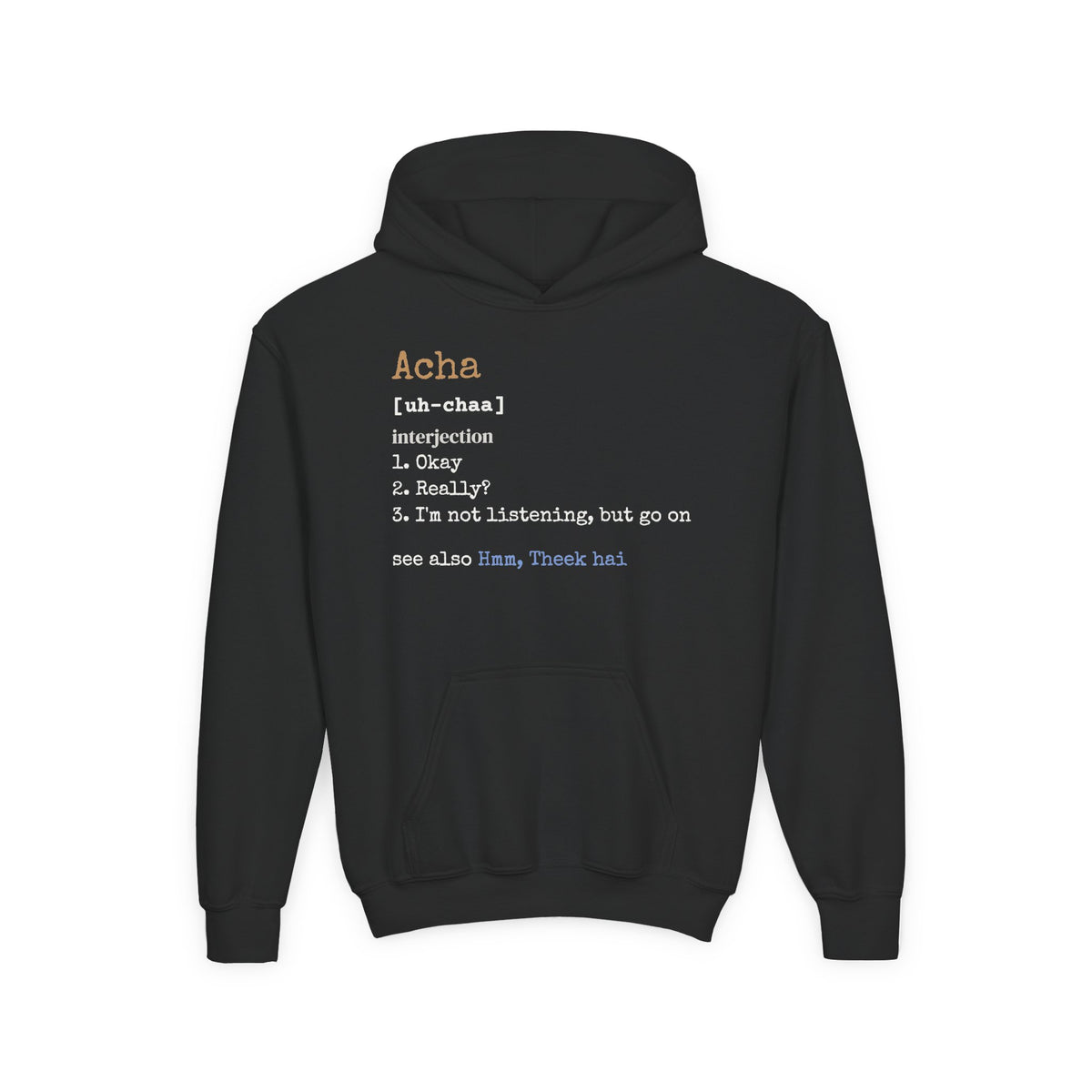 Acha Definition Islamic Kids Hoodie in Black – AdabStars