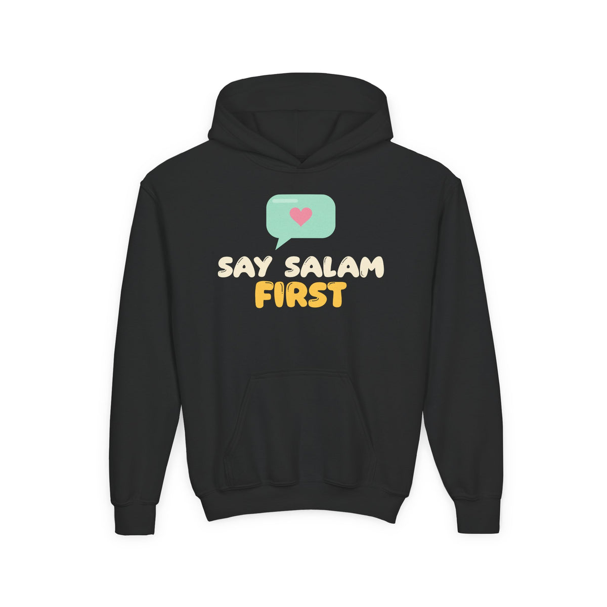 Say Salam First Islamic Kids Hoodie | Muslim Kids Islamic Manners Speech Bubble | AdabStars Islamic Kids Apparel