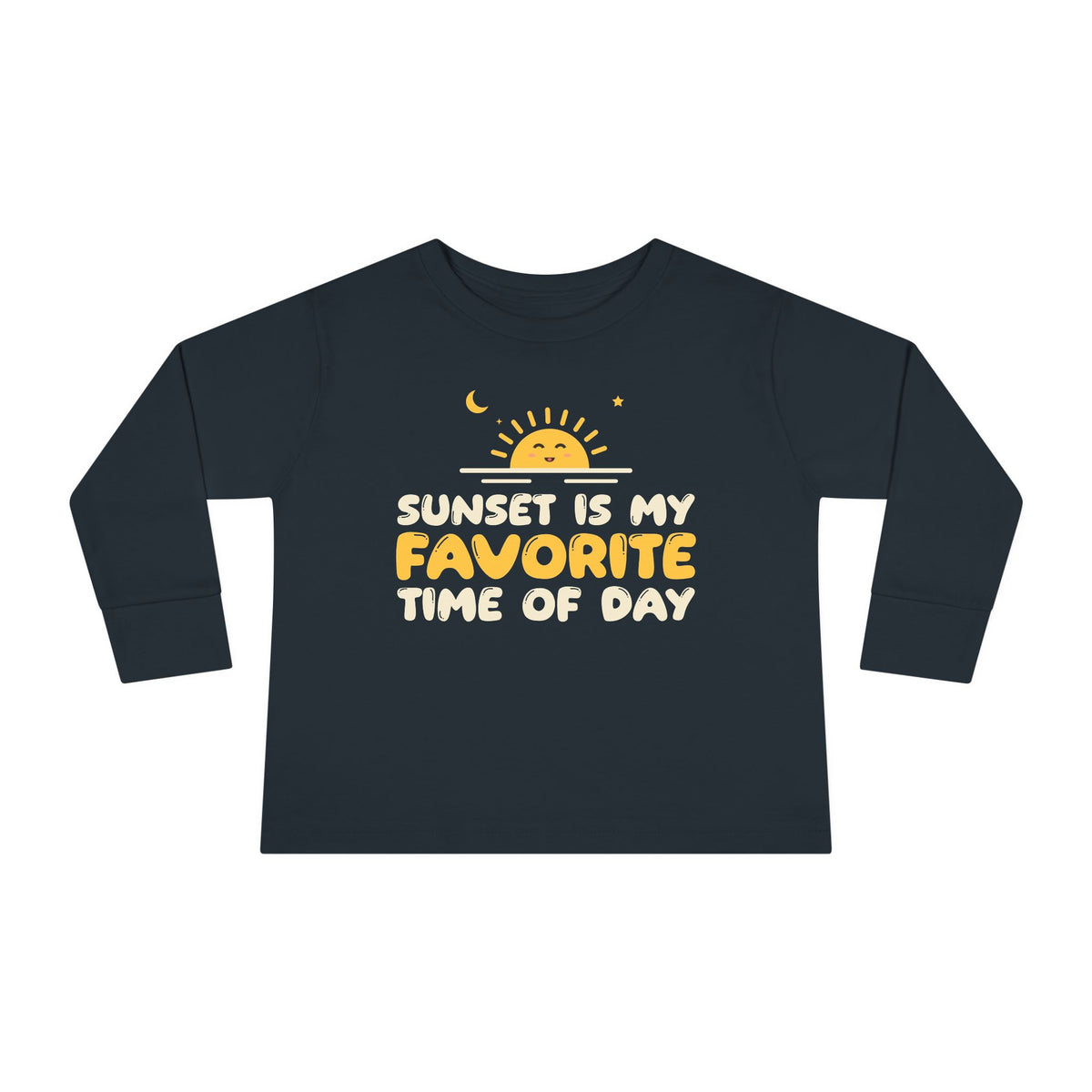 Sunset Is My Favorite Time Of Day Ramadan Toddler Toddler Long Sleeve Shirt in Black – AdabStars