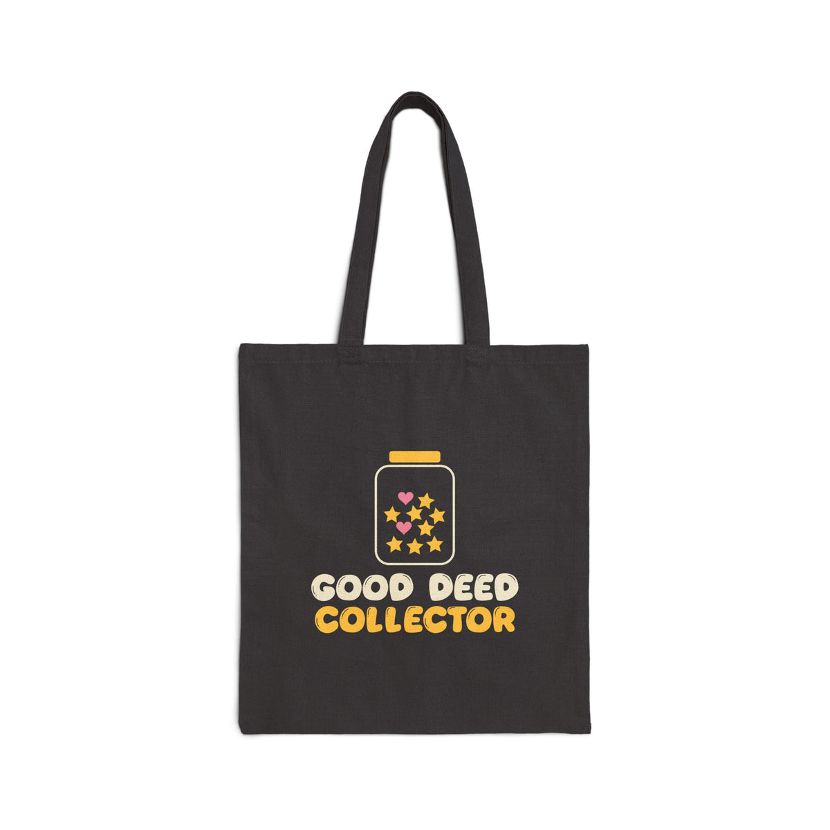 Good Deed Collector Canvas Tote Bag in Black, one-sided print – AdabStars