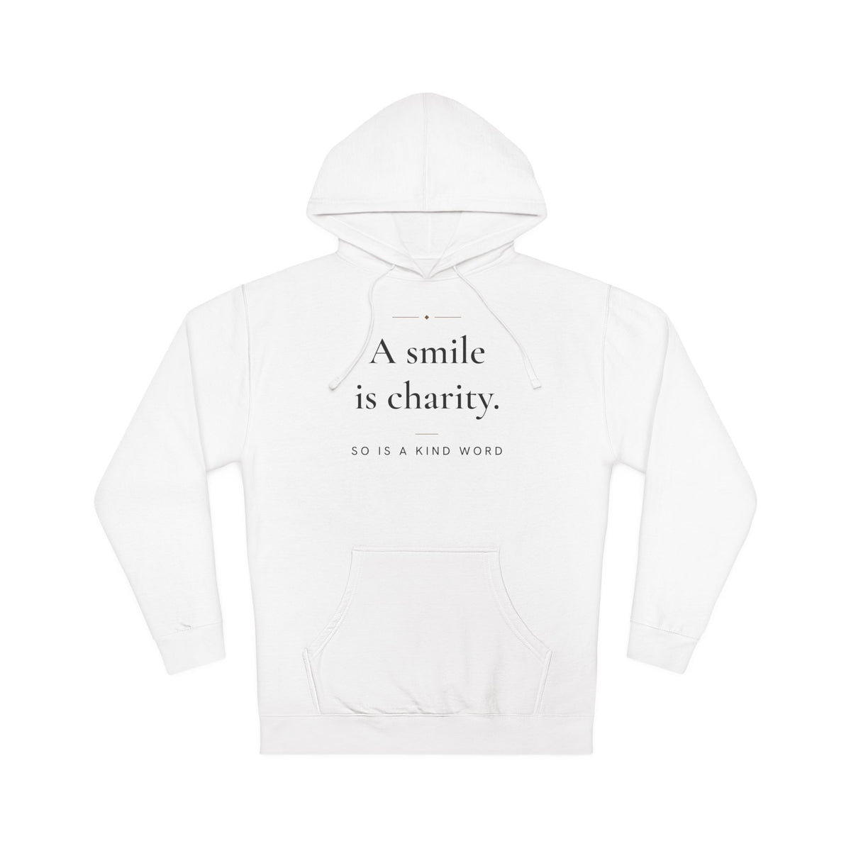 A smile is charity Islamic Hoodie in White, front and back print – AdabStars