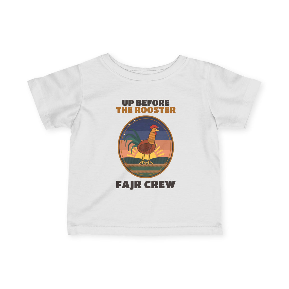 Up Before the Rooster Islamic Baby T-Shirt in White – AdabStars