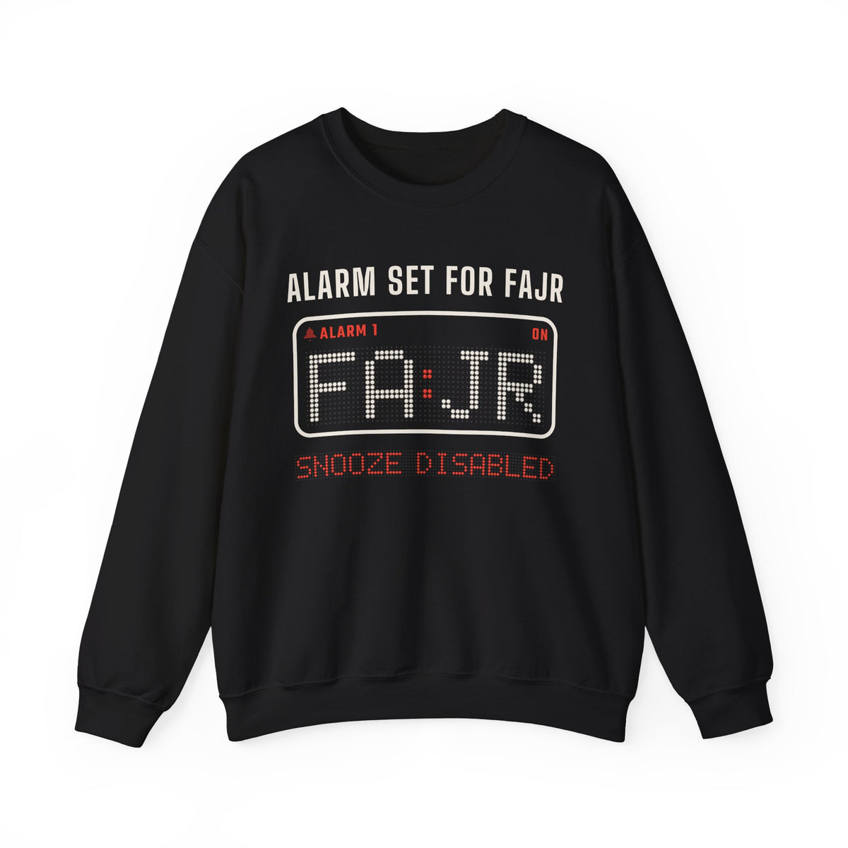 Alarm Set for Fajr Islamic Crewneck Sweatshirt in Black – AdabStars