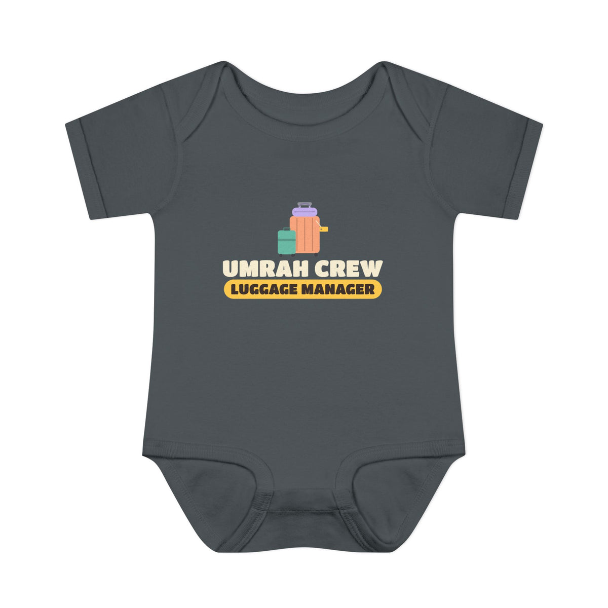 Umrah Crew Luggage Manager Islamic Baby Bodysuit | Suitcases Muslim Group Travel | AdabStars Islamic Apparel