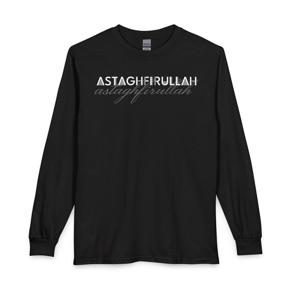 Astaghfirullah Islamic Long Sleeve Shirt in Black – AdabStars
