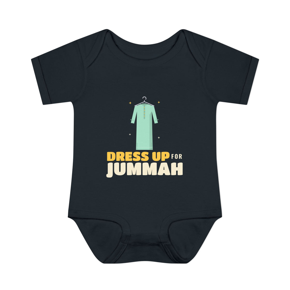 Dress Up for Jummah Islamic Baby Bodysuit in Black – AdabStars