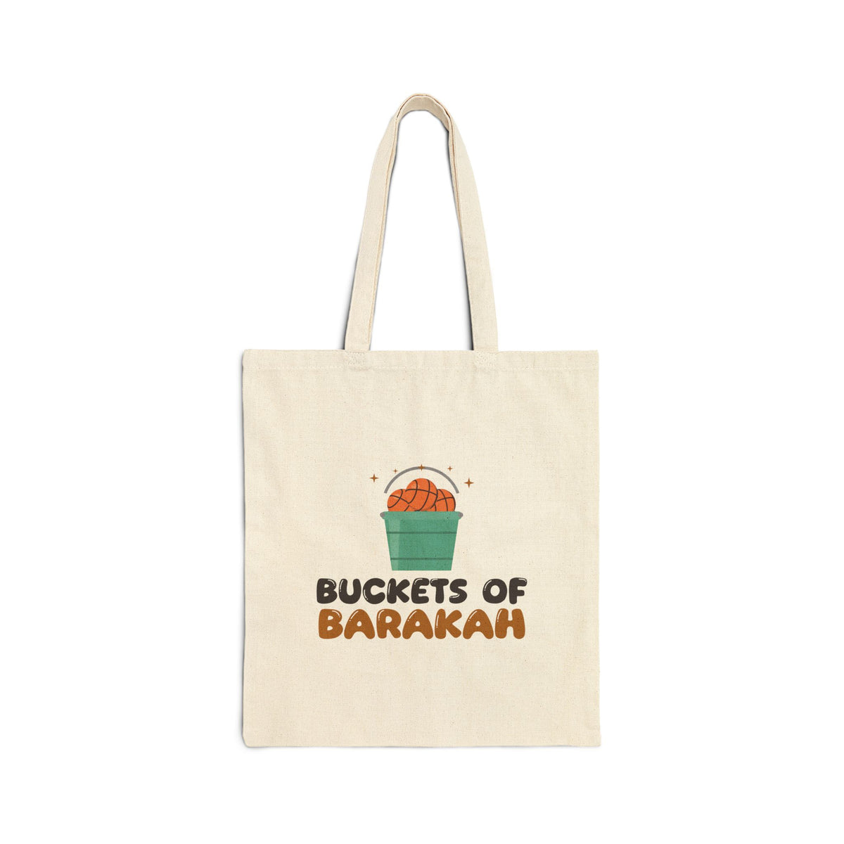 Buckets Of Barakah Muslim Double-Sided Tote Bag | Muslim Kids Basketball Pun Buckets Of Barakah Blessings | AdabStars Islamic Kids Gifts