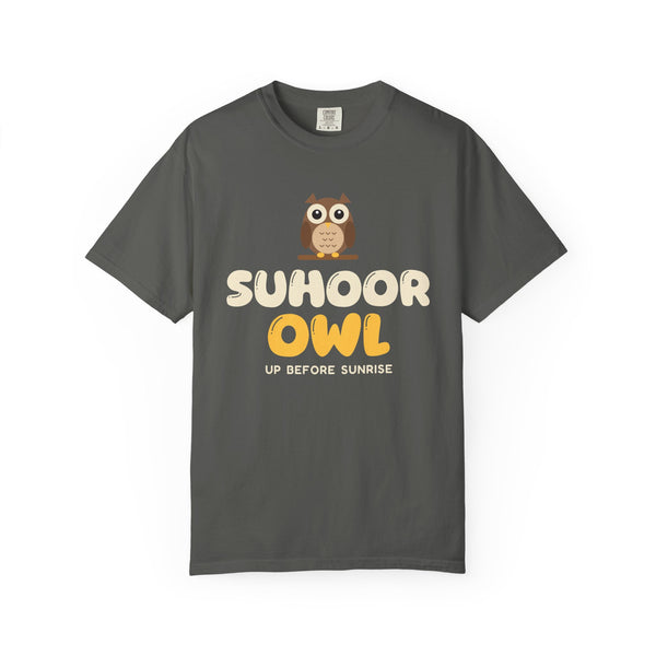Suhoor Owl Ramadan Heavyweight Tee | Ramadan Kids Night Bird Early Riser Pre Dawn | AdabStars Islamic Kids Apparel