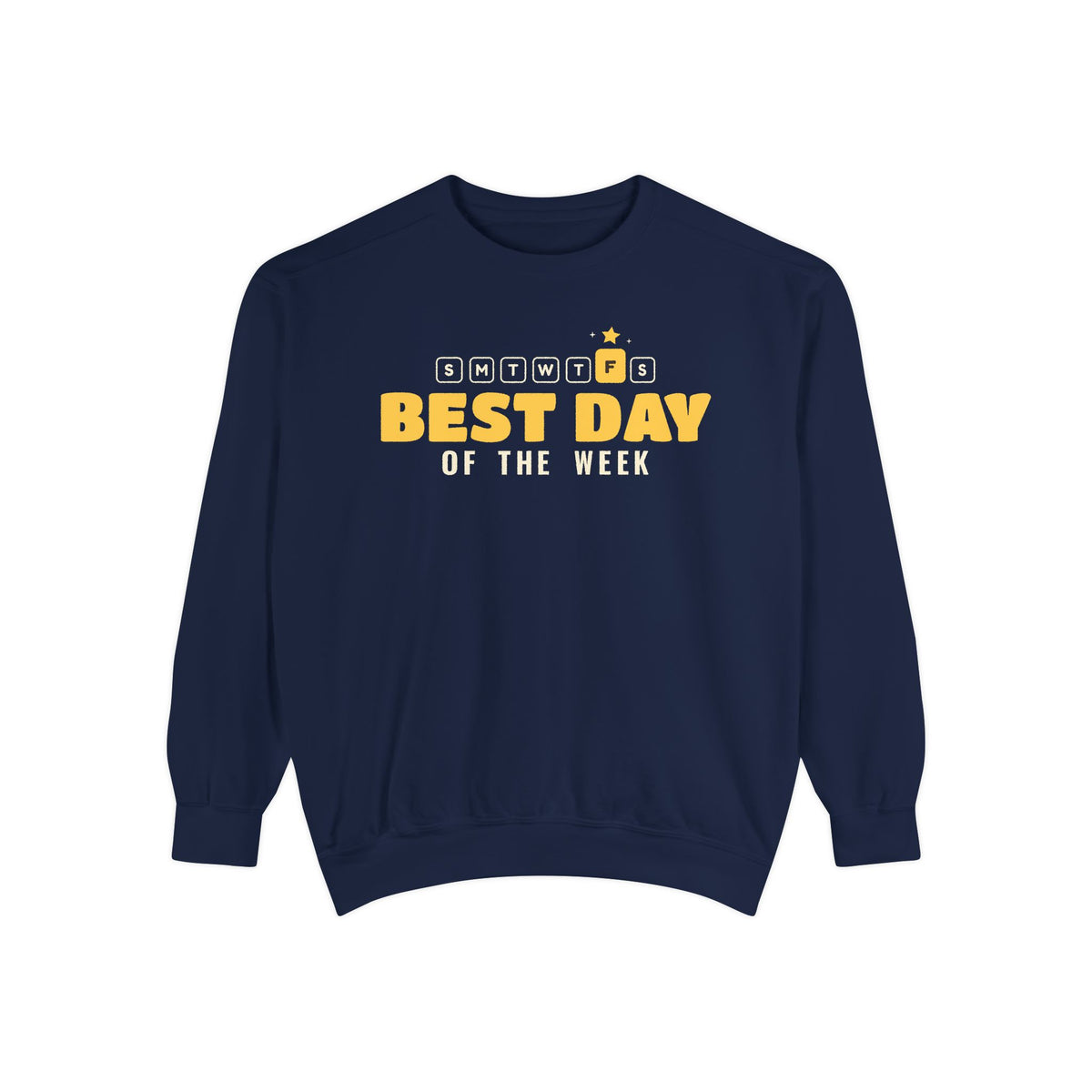 Best Day of the Week Islamic Premium Sweatshirt in True Navy – AdabStars