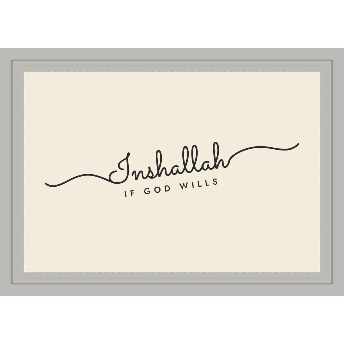 Inshallah Fine Line Script Islamic Lumbar Pillow, printed on both sides – AdabStars