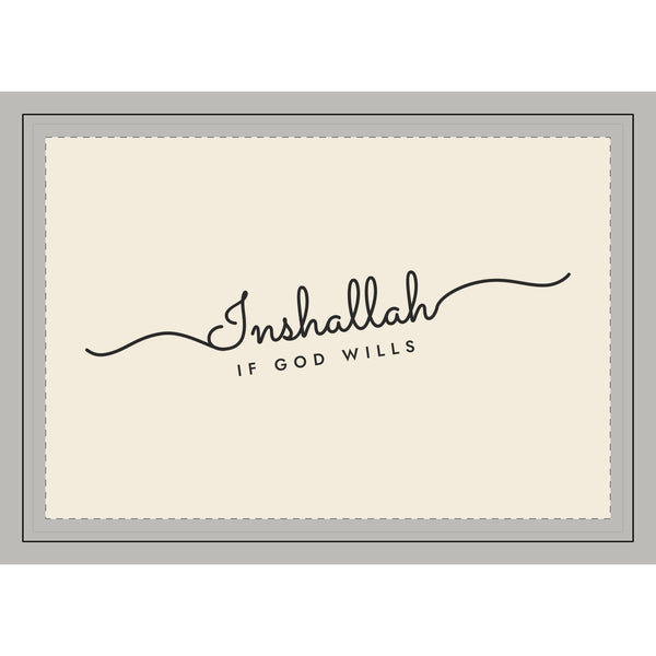 Inshallah Fine Line Script Islamic Lumbar Pillow, printed on both sides – AdabStars