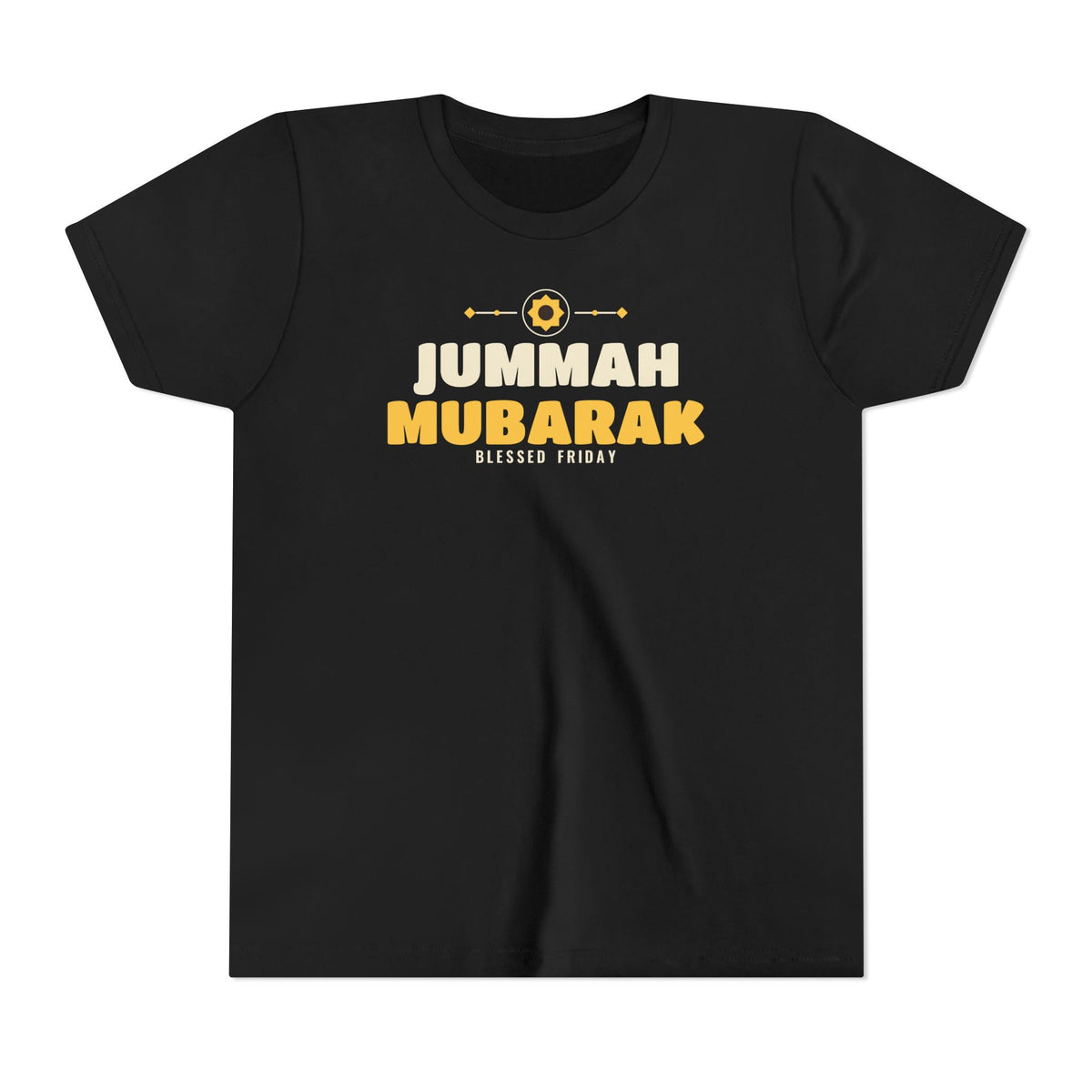 Jummah Mubarak Blessed Friday Islamic Kids T-Shirt in Black – AdabStars