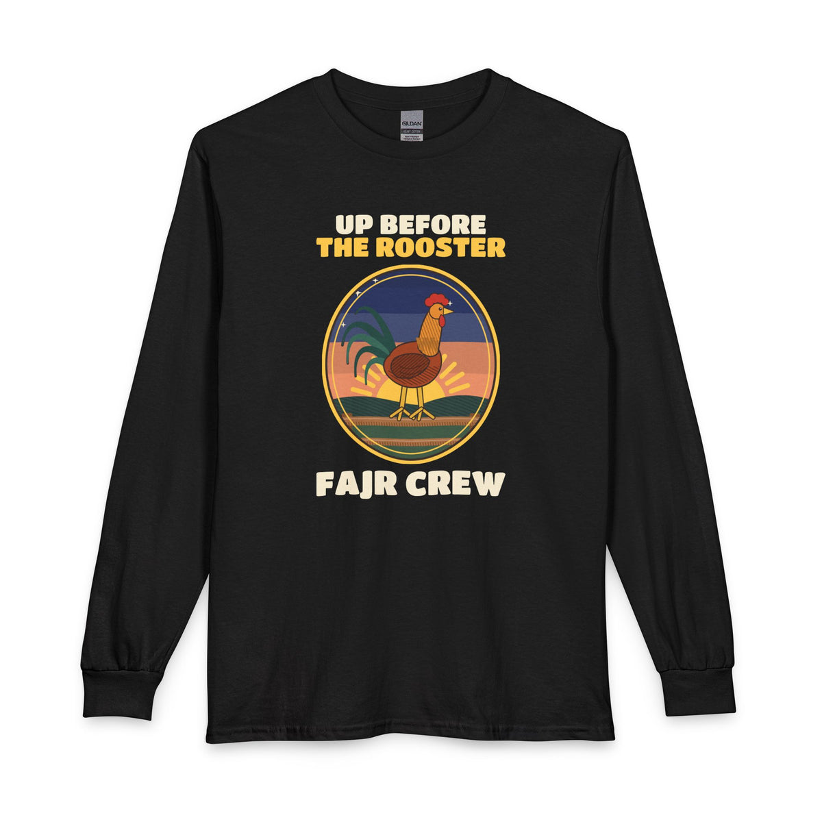Up Before the Rooster Islamic Long Sleeve Shirt in Black – AdabStars