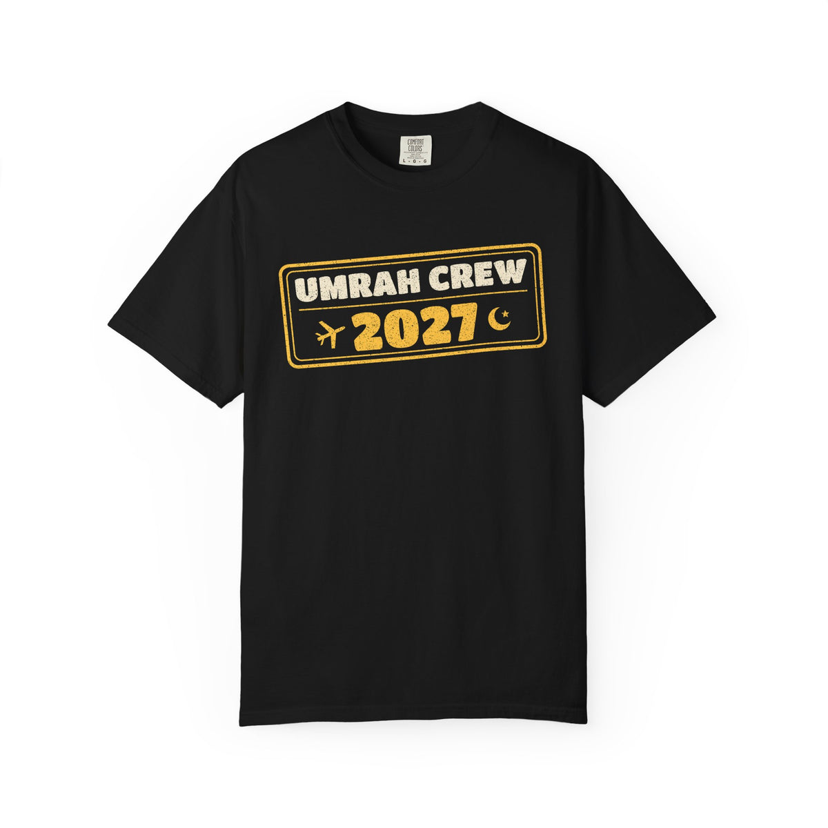 Umrah Crew 2027 Islamic Heavyweight Tee | Passport Stamp Matching Group Trip Muslim | AdabStars Islamic Apparel