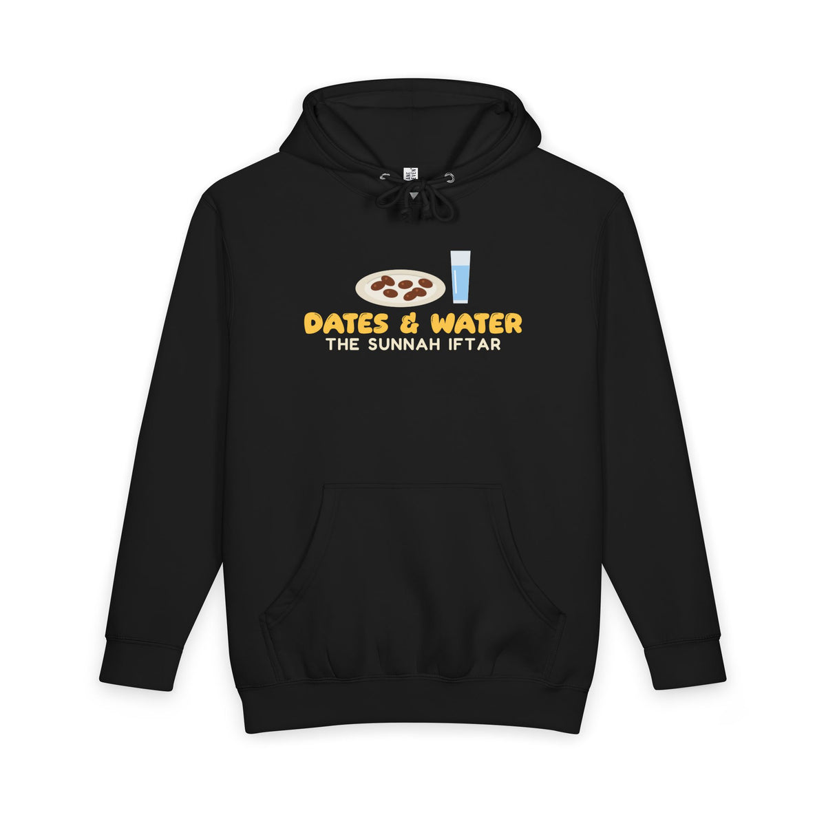 Dates and Water Sunnah Iftar Heavyweight Premium Heavyweight Hoodie in Black – AdabStars