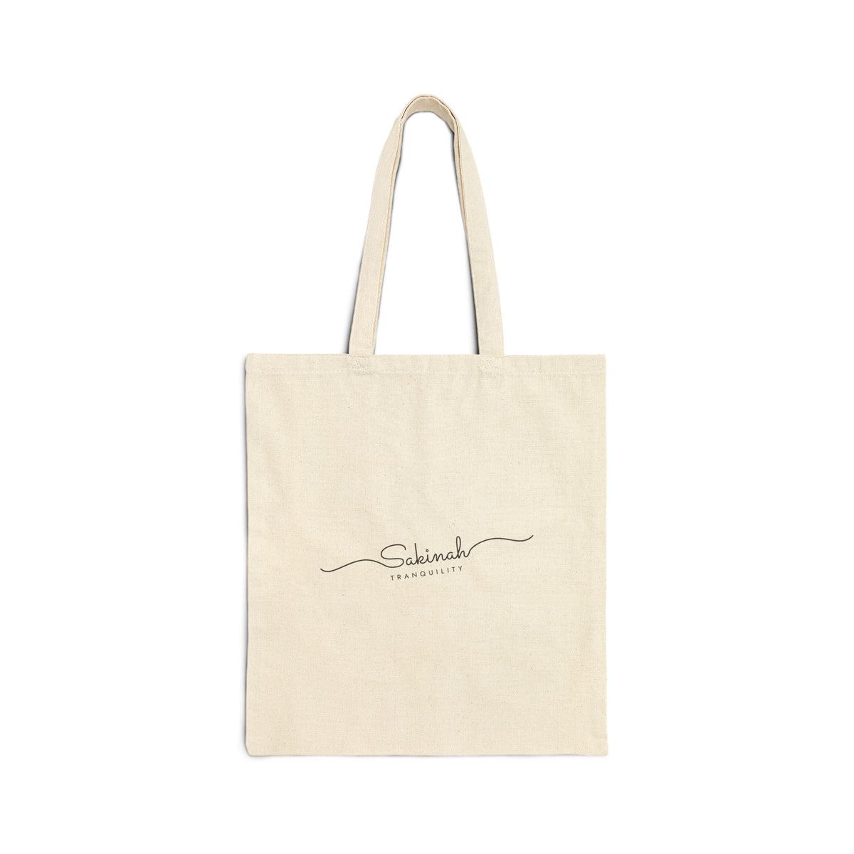 Sakinah Fine Line Script Islamic Canvas Tote Bag in Natural, one-sided print – AdabStars