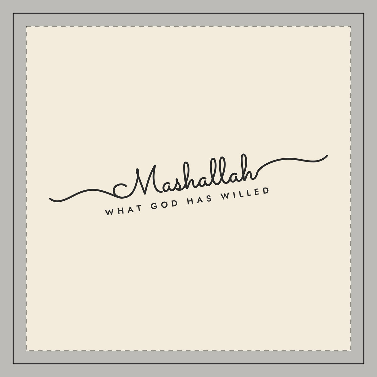 Mashallah Fine Line Script Islamic Throw Pillow, printed on both sides – AdabStars