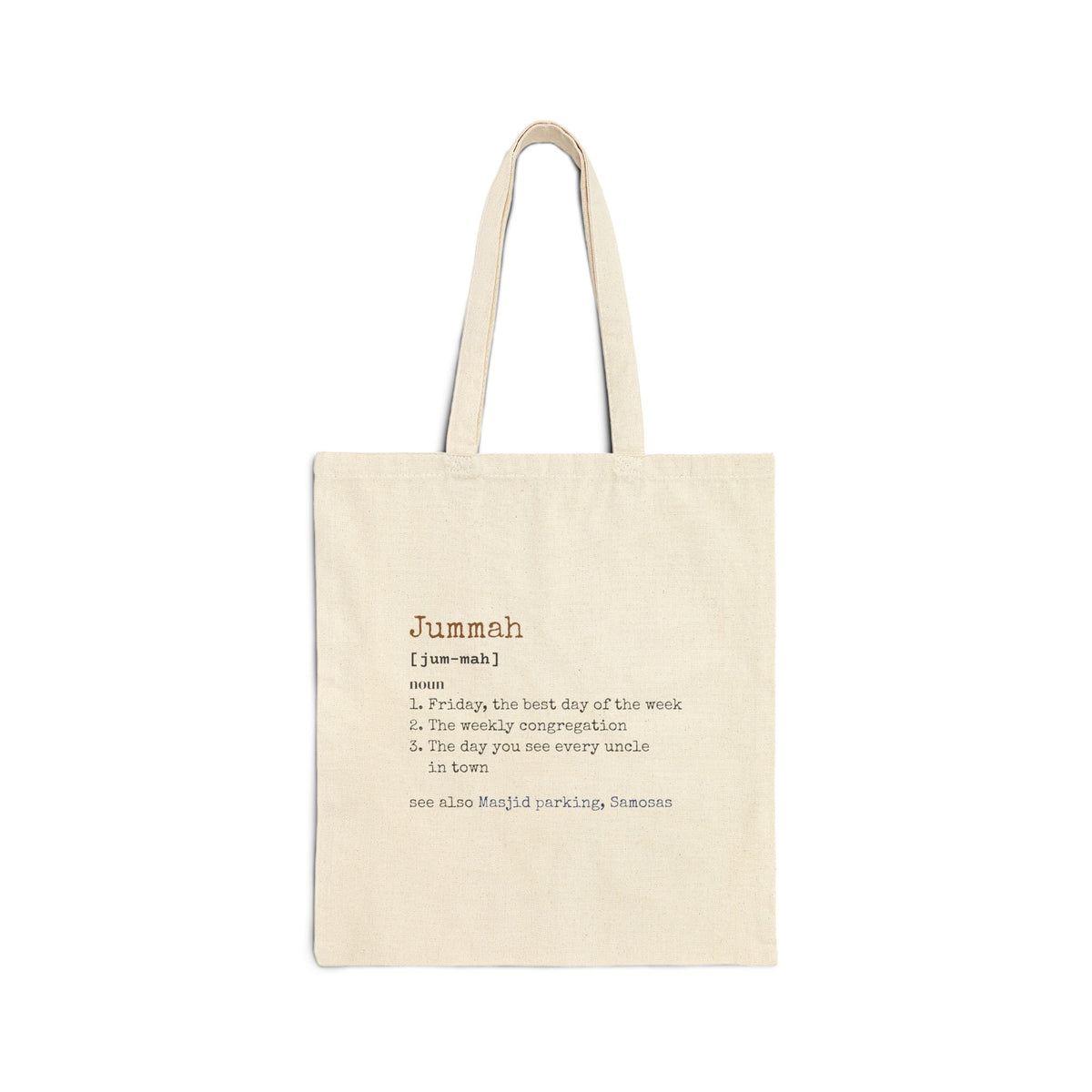 Jummah Definition Islamic Double-Sided Tote Bag | Muslim Friday Best Day Community Funny | AdabStars Islamic Gifts