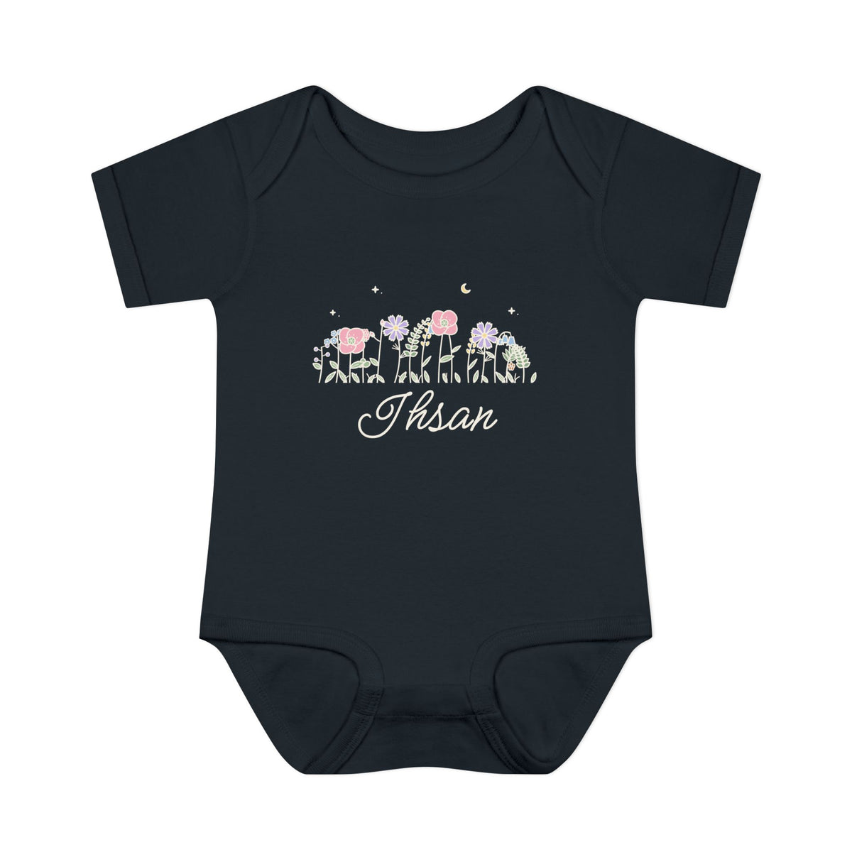 Ihsan Meadow Flowers Baby Bodysuit in Black – AdabStars