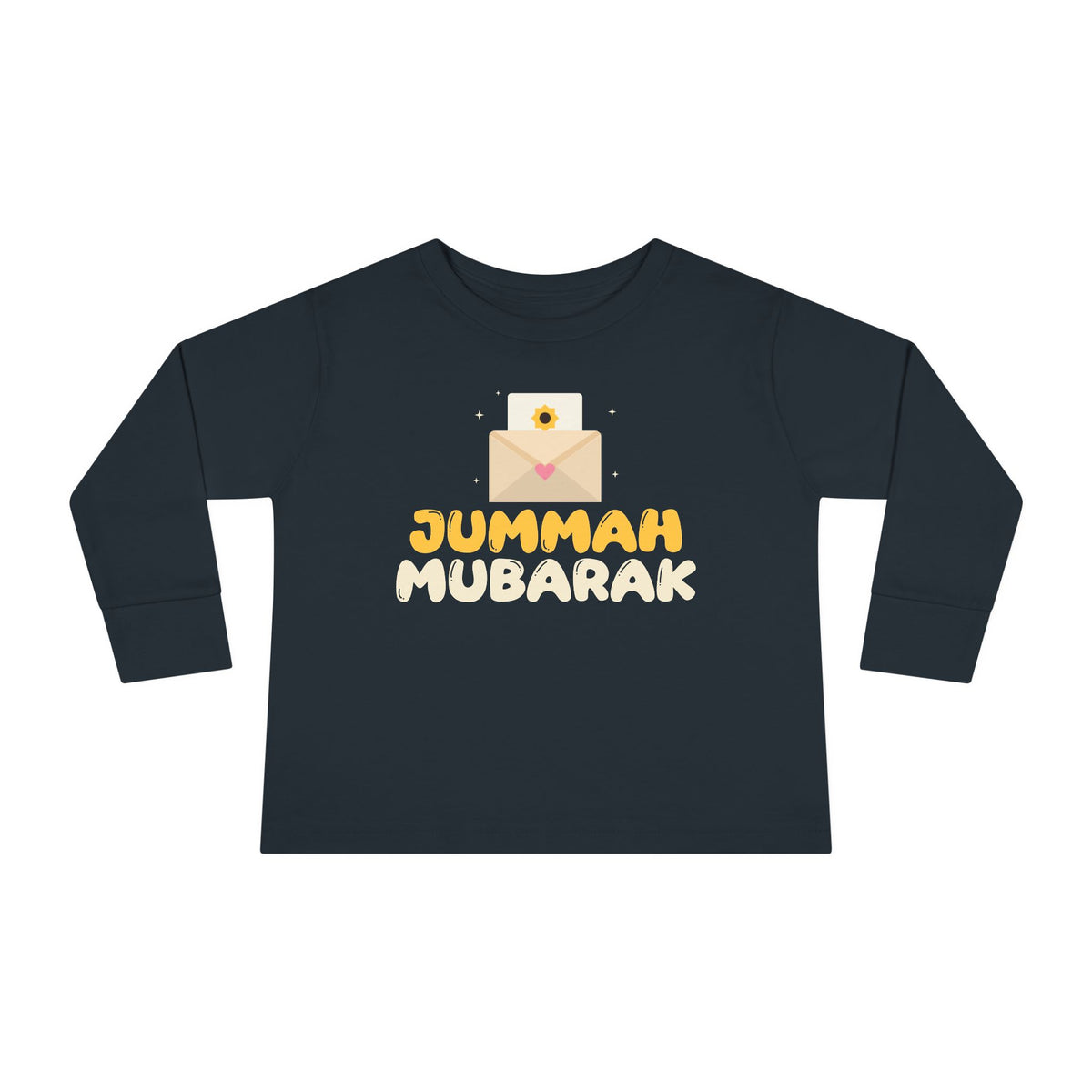 Jummah Mubarak Envelope Islamic Toddler Toddler Long Sleeve Shirt in Black – AdabStars