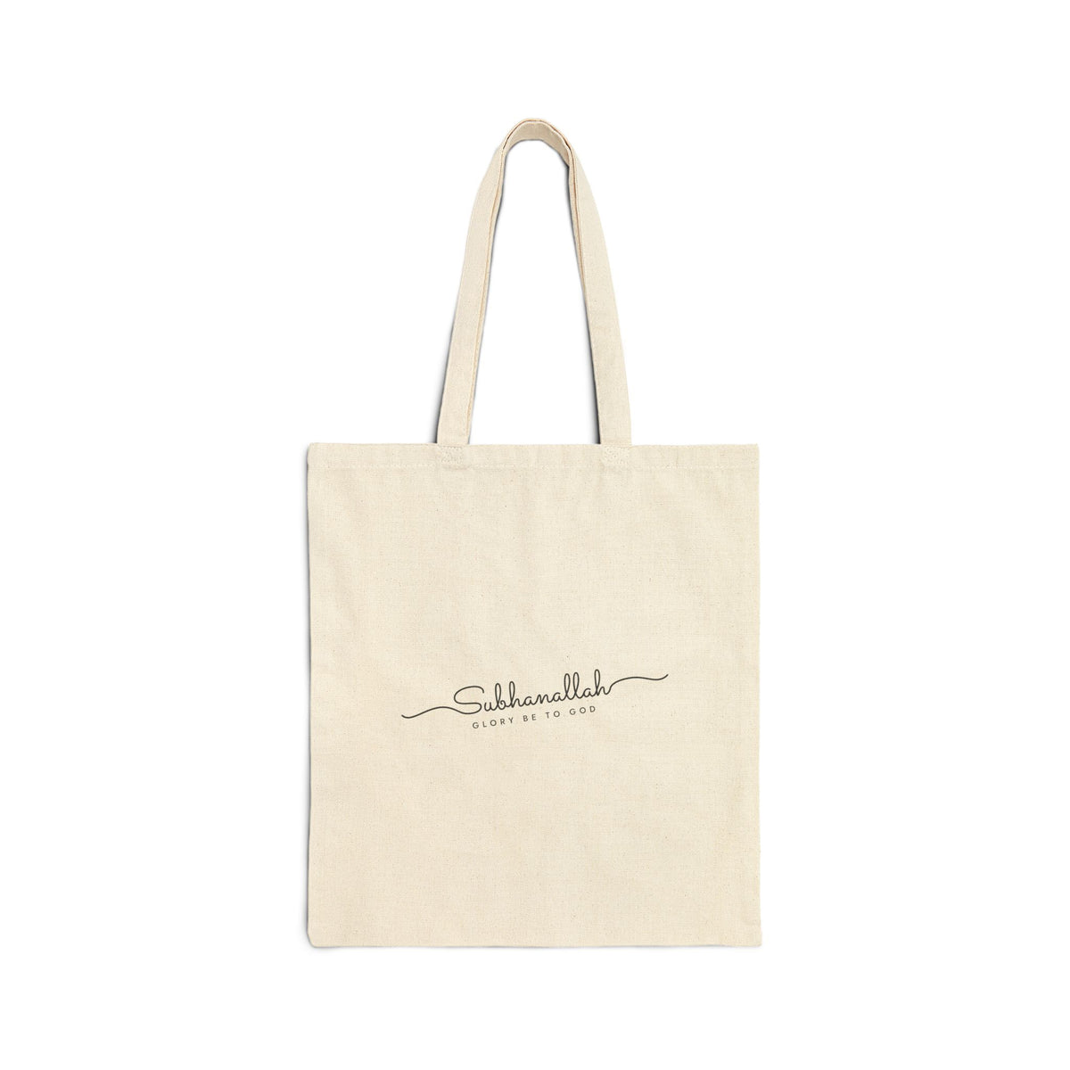 Subhanallah Fine Line Script Islamic Canvas Tote Bag, double-sided print – AdabStars
