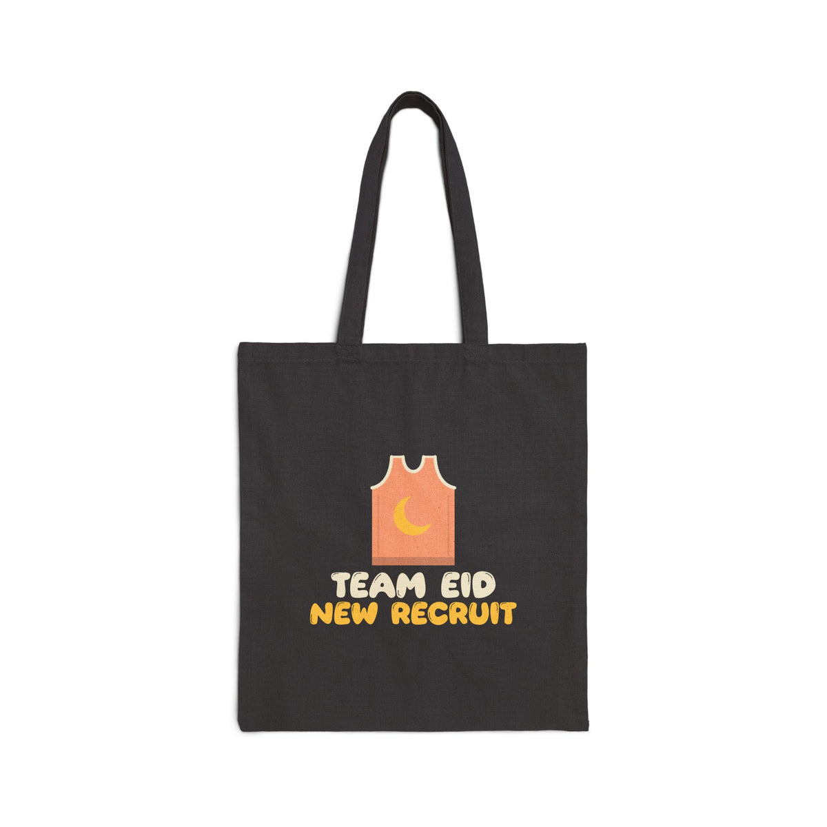 Team Eid New Recruit Canvas Tote Bag in Black, one-sided print – AdabStars