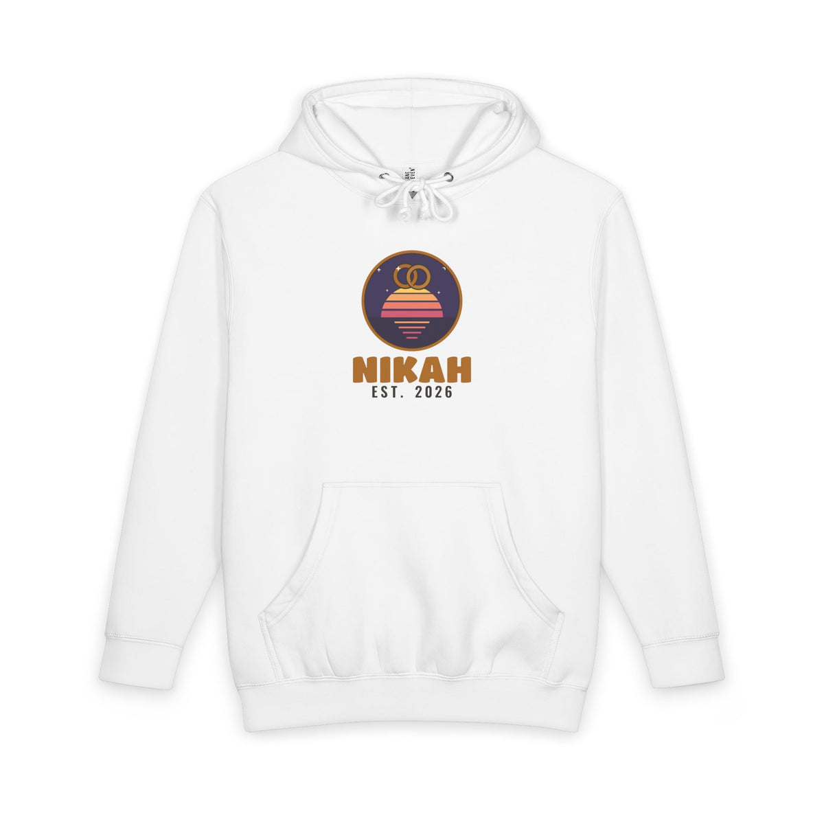 Nikah Est. 2026 Premium Heavyweight Hoodie in White – AdabStars