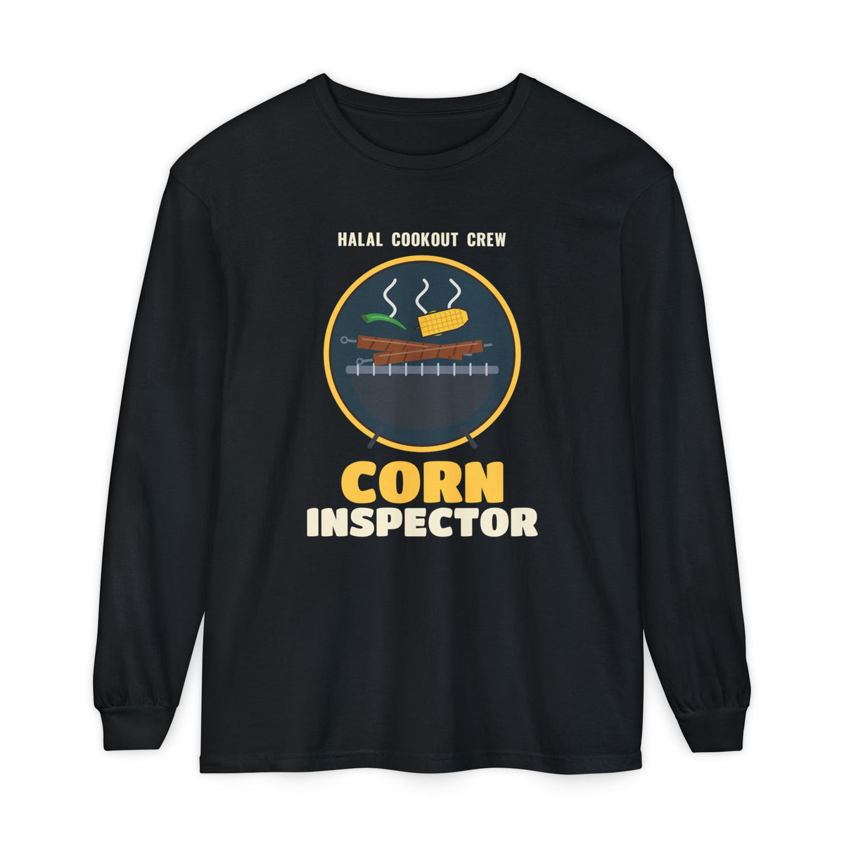 Corn Inspector Halal Cookout Heavyweight Long Sleeve Shirt in Black – AdabStars