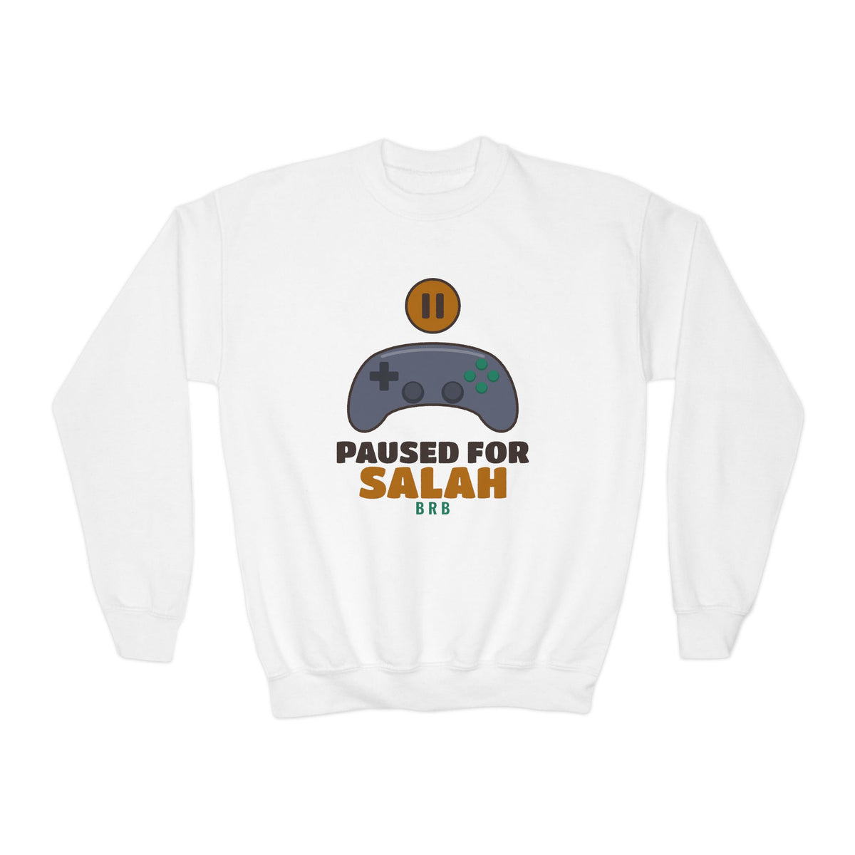 Paused for Salah Islamic Kids Sweatshirt in White – AdabStars