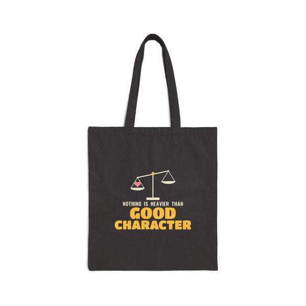 Heavier Than Good Character Canvas Tote Bag in Black, one-sided print – AdabStars