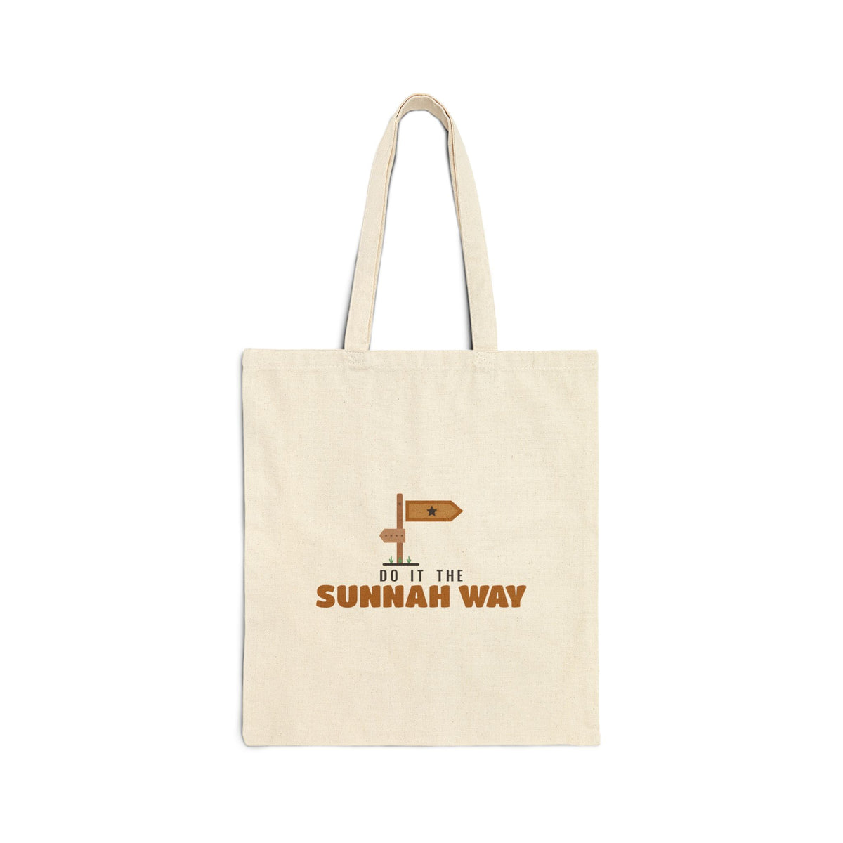 Do It the Sunnah Way Islamic Canvas Tote Bag in Natural, double-sided print – AdabStars