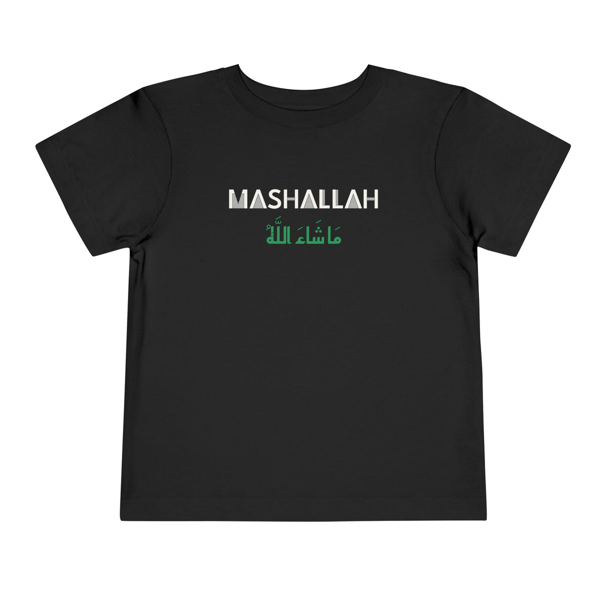 Mashallah Dual Language Islamic Toddler T-Shirt in Black – AdabStars
