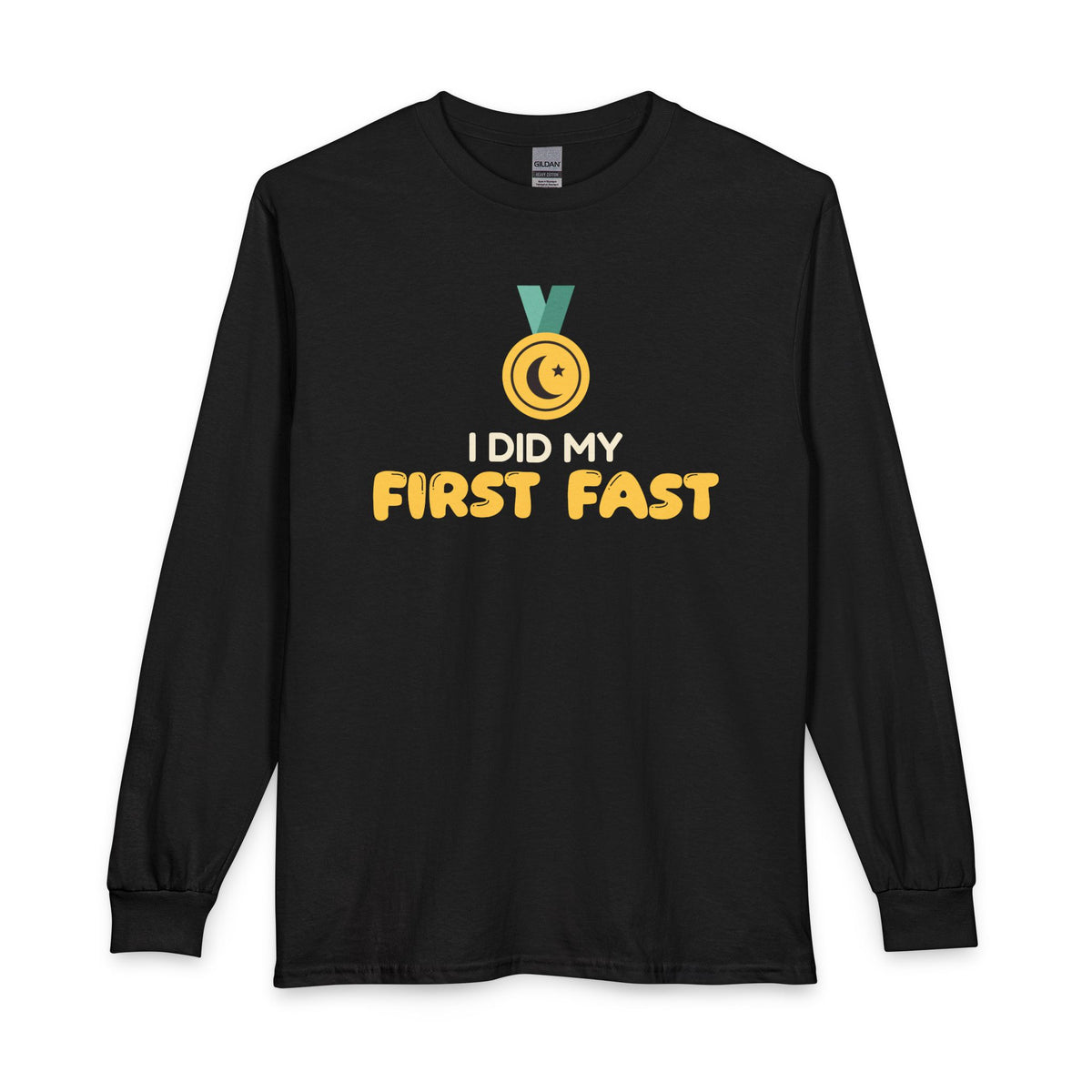 I Did My First Fast Ramadan Long Sleeve Shirt in Black – AdabStars