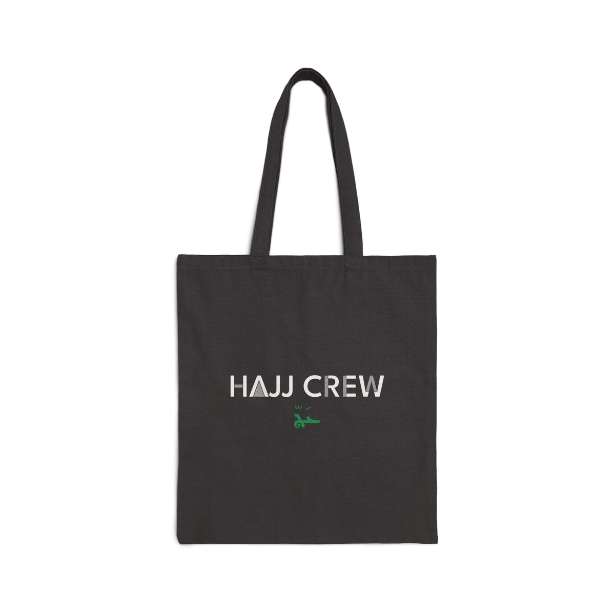 Hajj Crew Arabic and English Canvas Tote Bag in Black, double-sided print – AdabStars