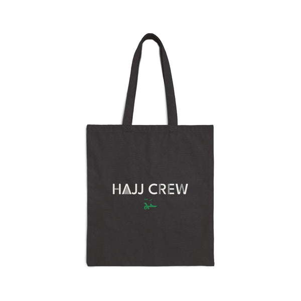 Hajj Crew Arabic and English Canvas Tote Bag in Black, double-sided print – AdabStars