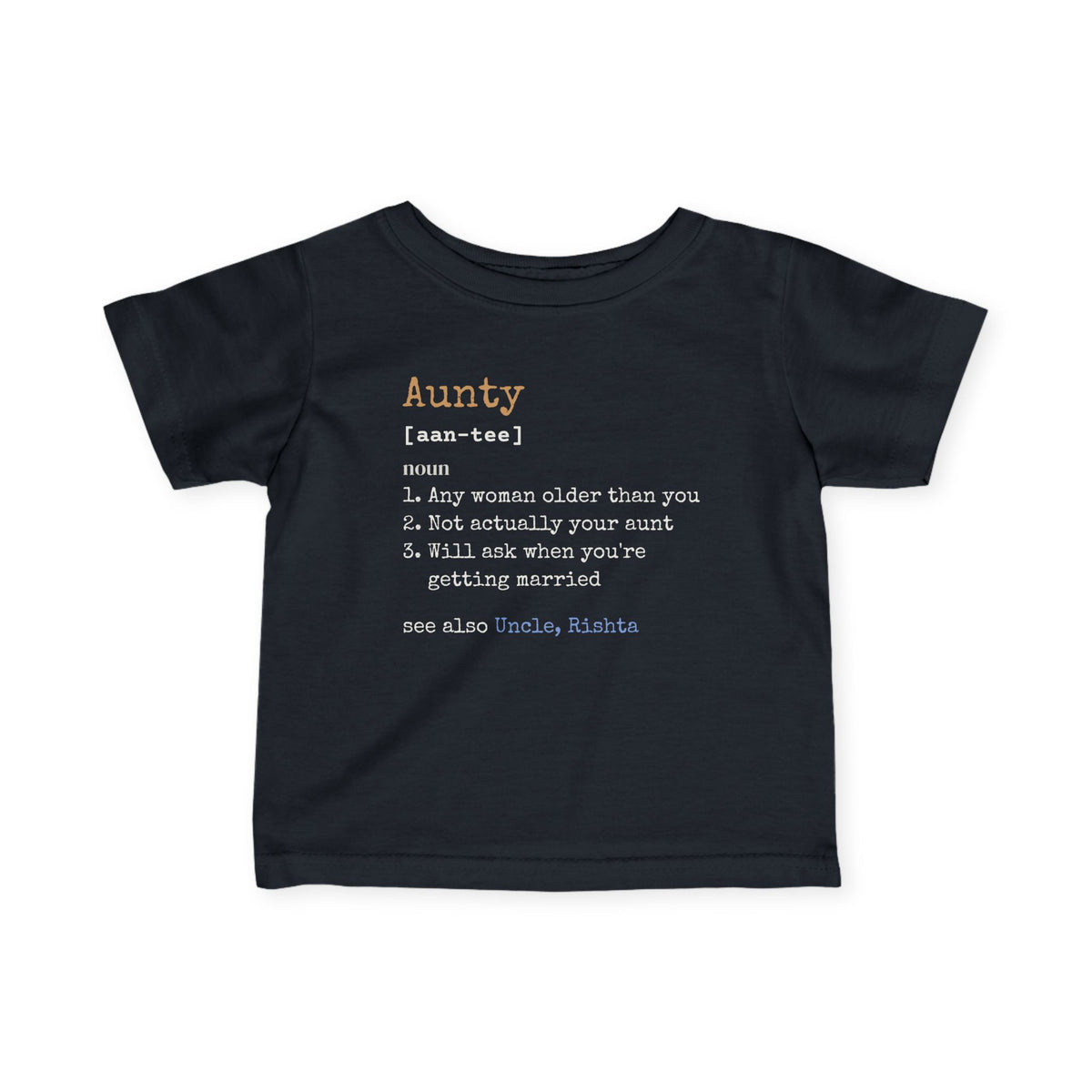 Aunty Definition Islamic Baby T-Shirt in Black – AdabStars