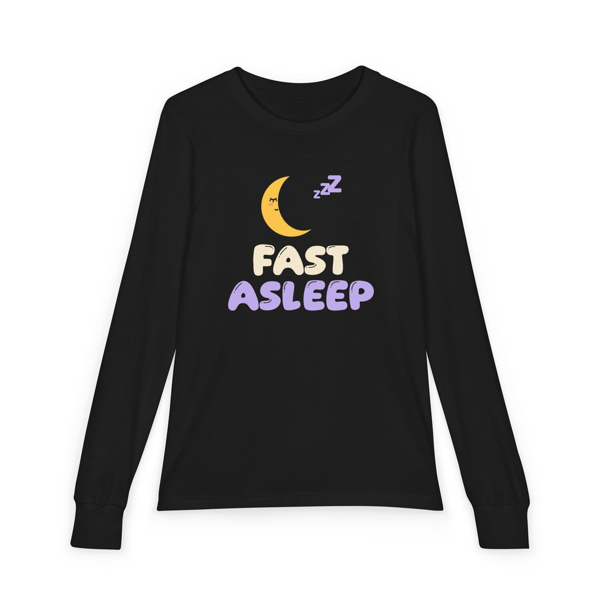 Fast Asleep Kids Long Sleeve Shirt | Ramadan Kids Sleepy Moon Pajama Night Pun | AdabStars Islamic Kids Apparel