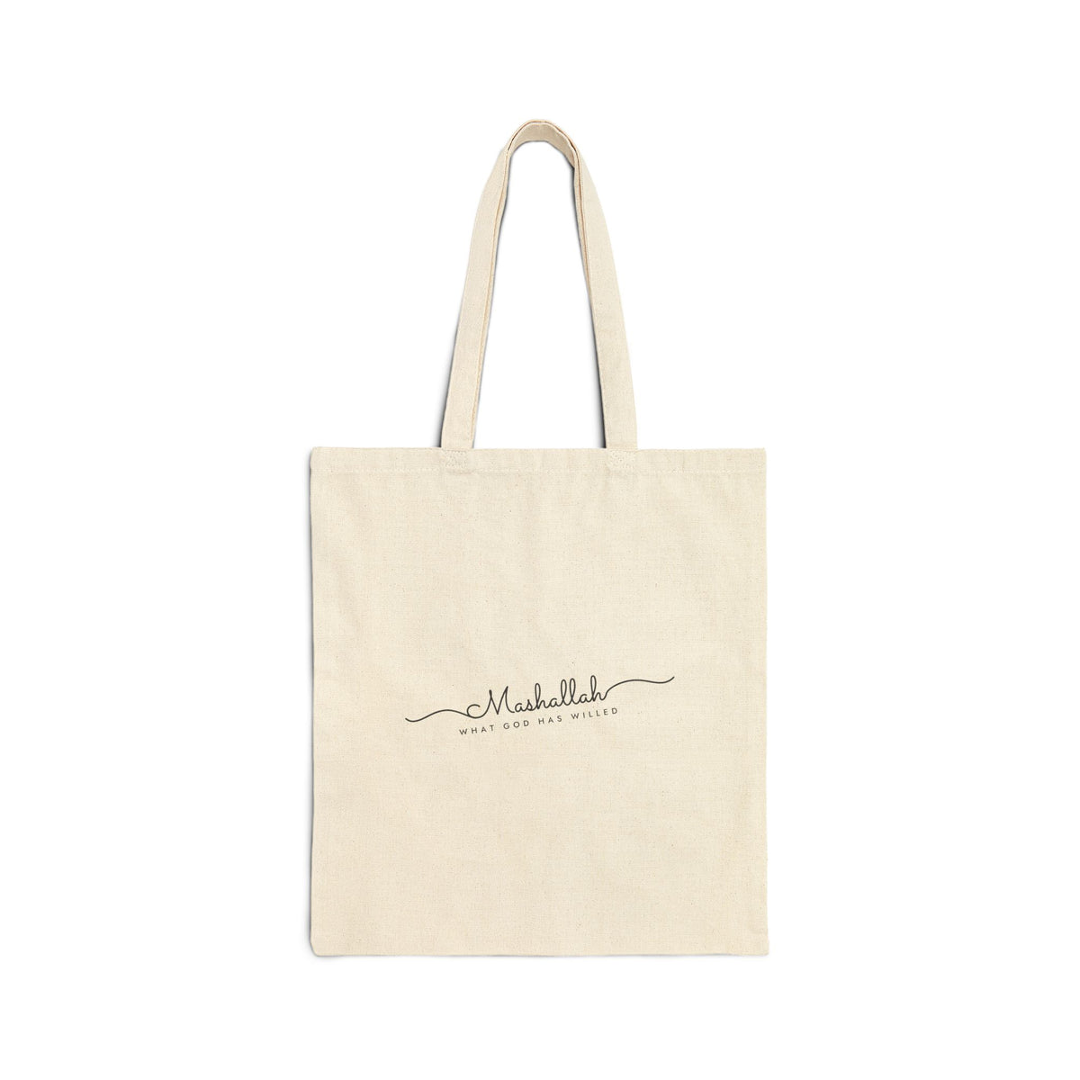 Mashallah Fine Line Script Islamic Canvas Tote Bag, double-sided print – AdabStars